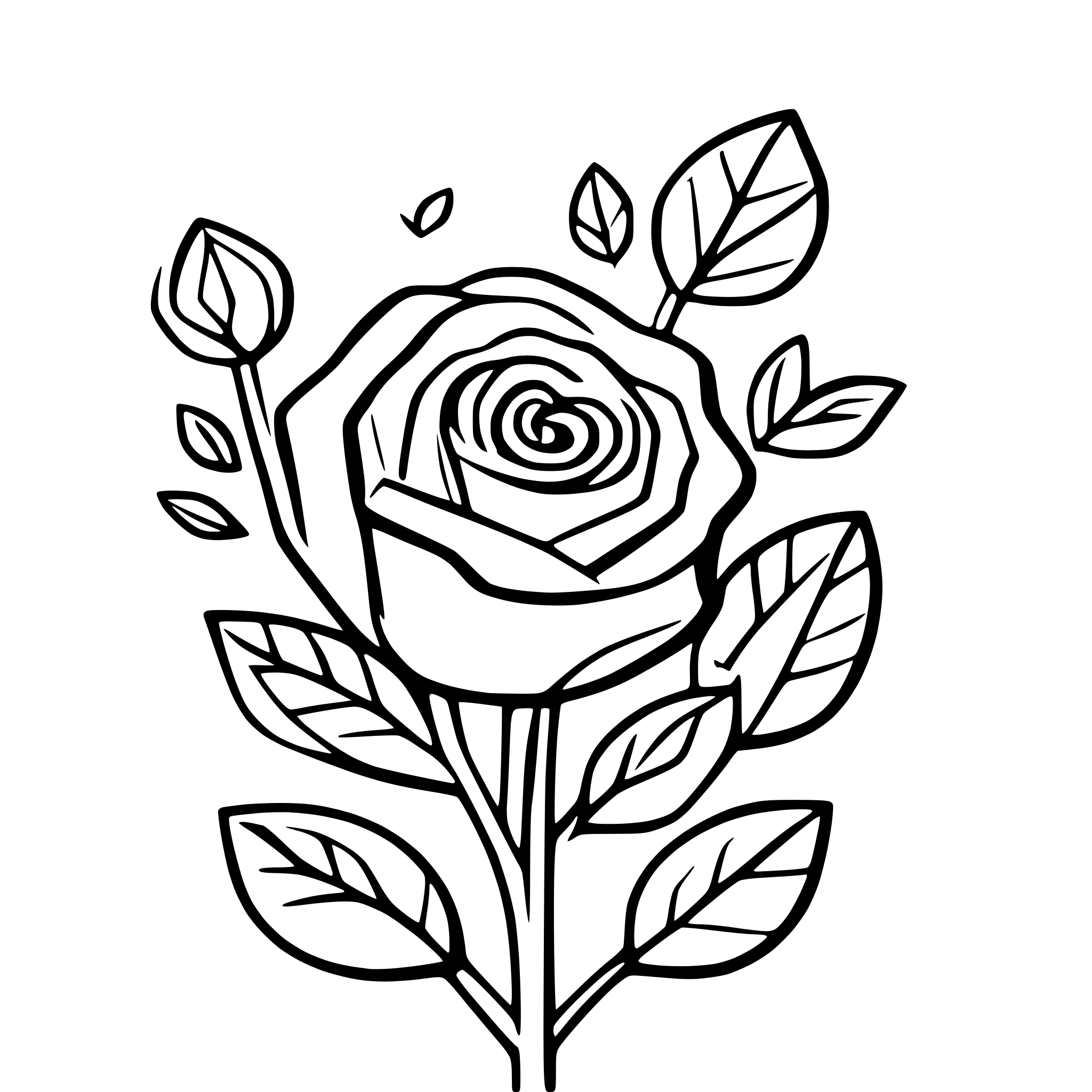 AI-generated SVG of 'roses and hearts with love'