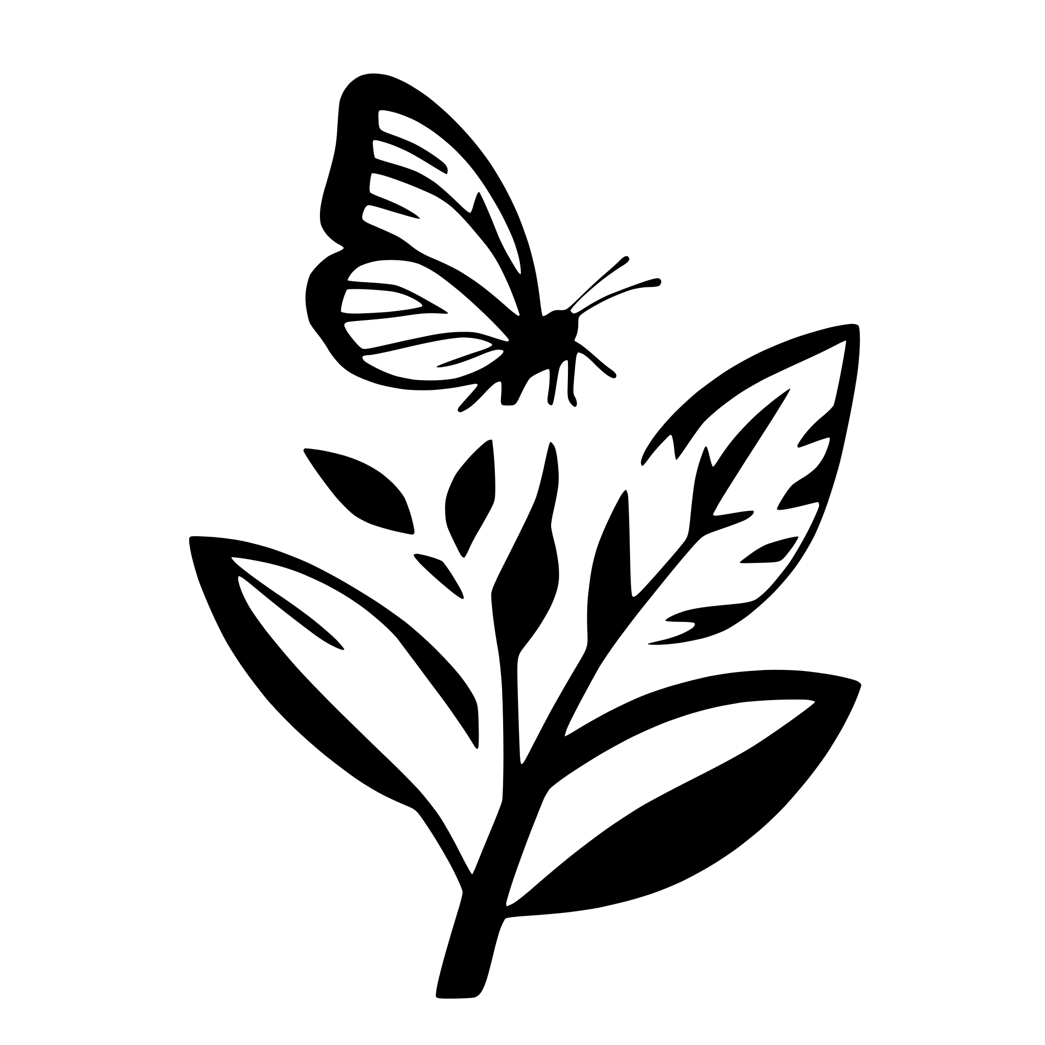 AI-generated SVG of 'butterfly resting on a flower'