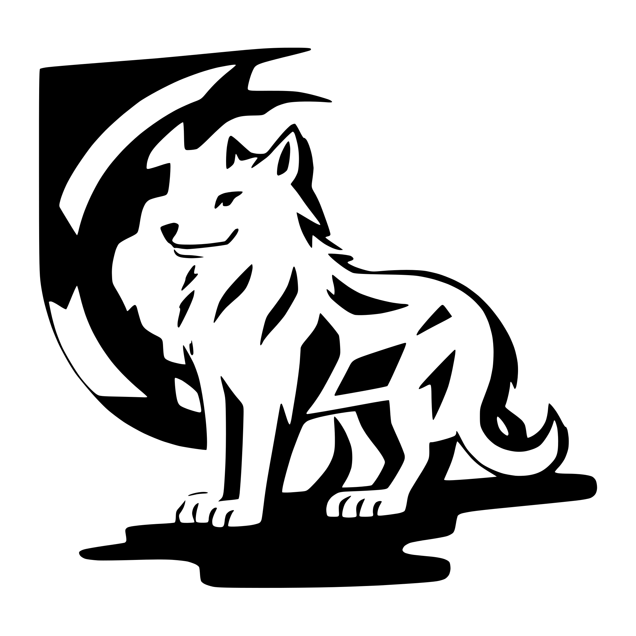 AI-generated SVG of a wolf howling at moon