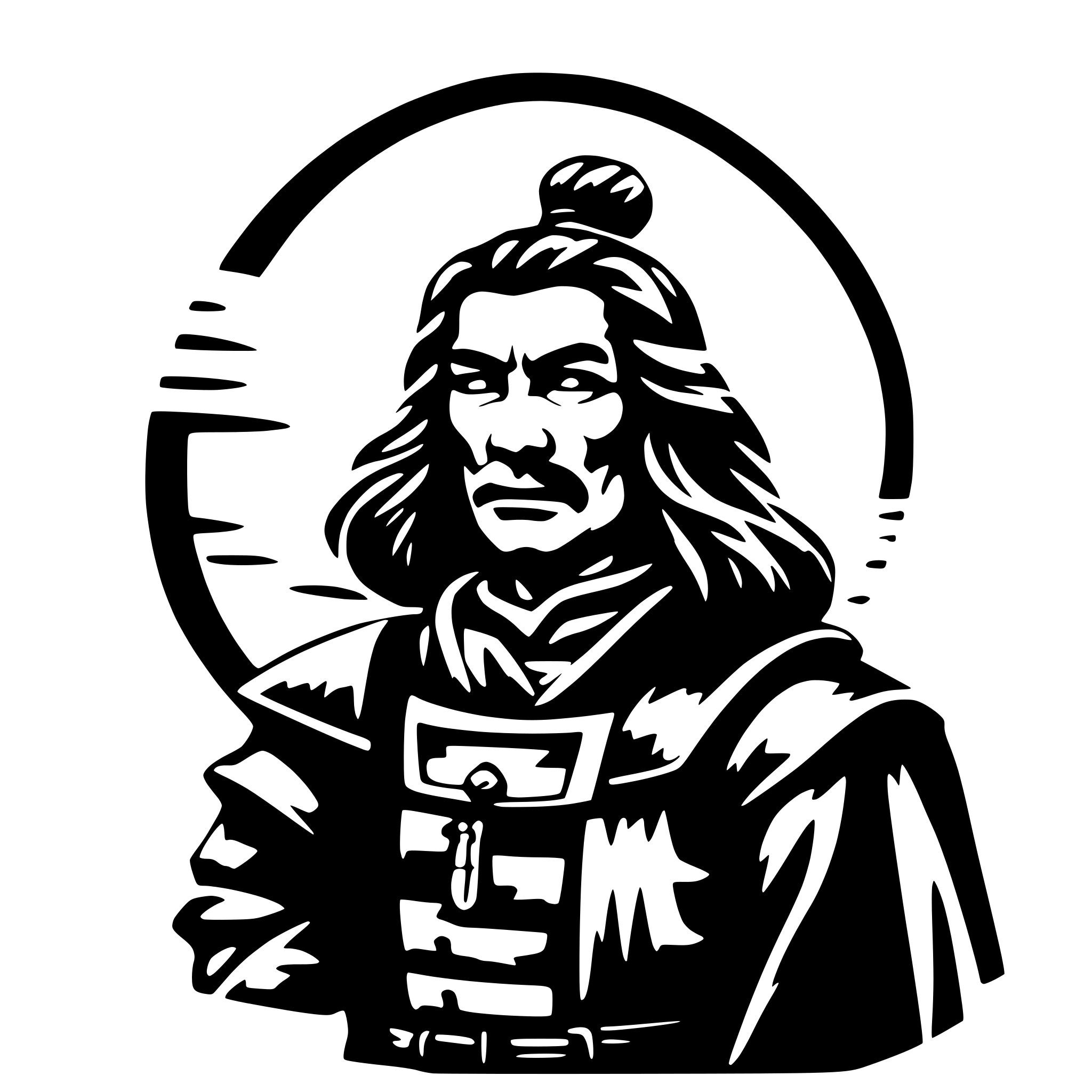 AI-generated SVG of a old samurai