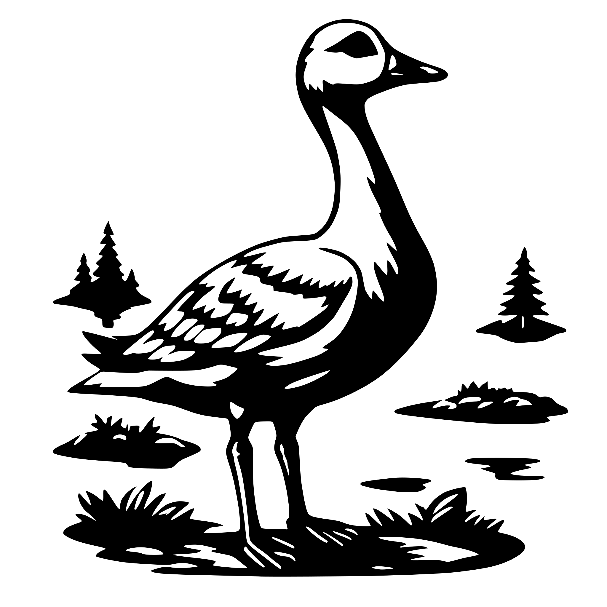 AI-generated SVG of 'a goose with antlers'