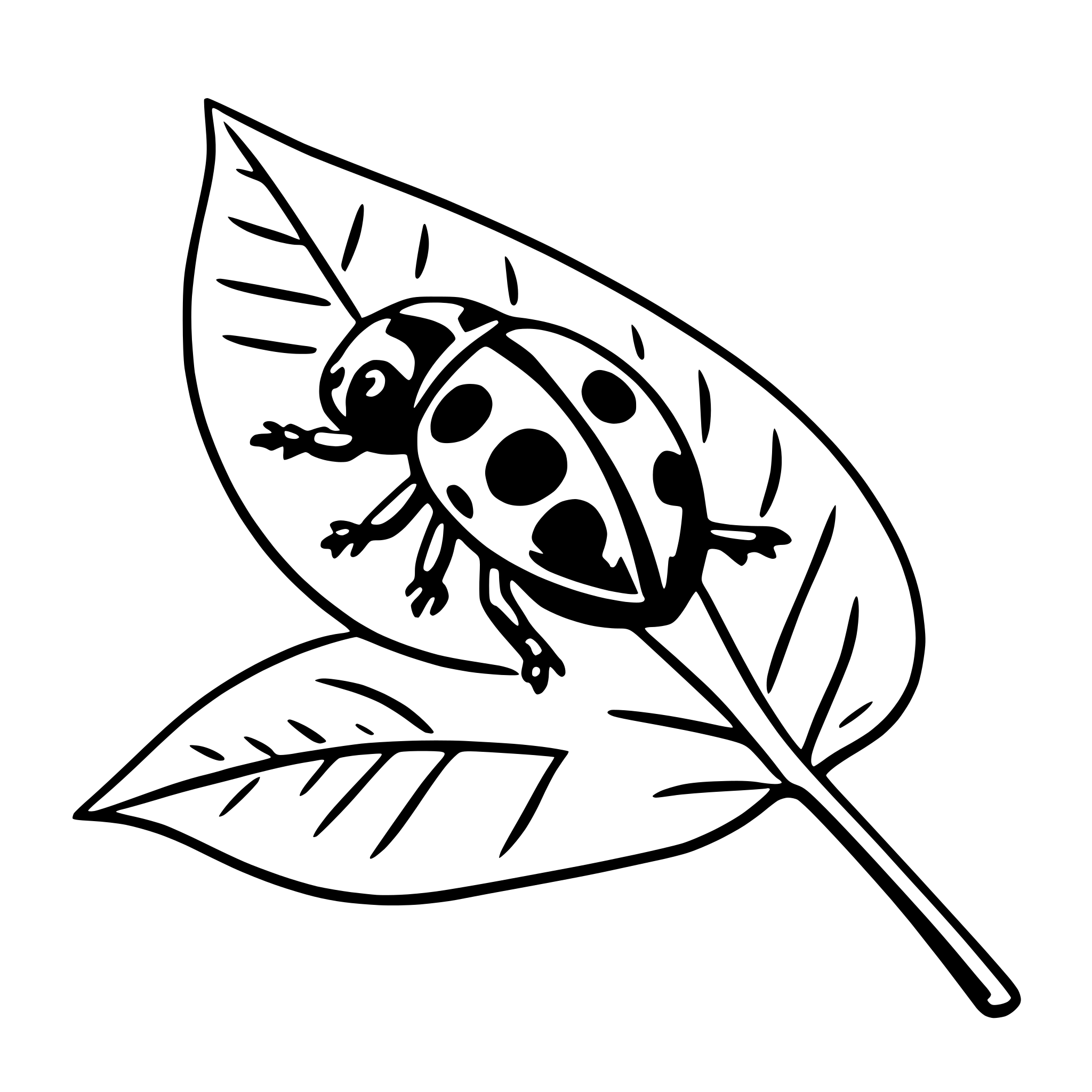 AI-generated SVG of 'ladybug on leaf'