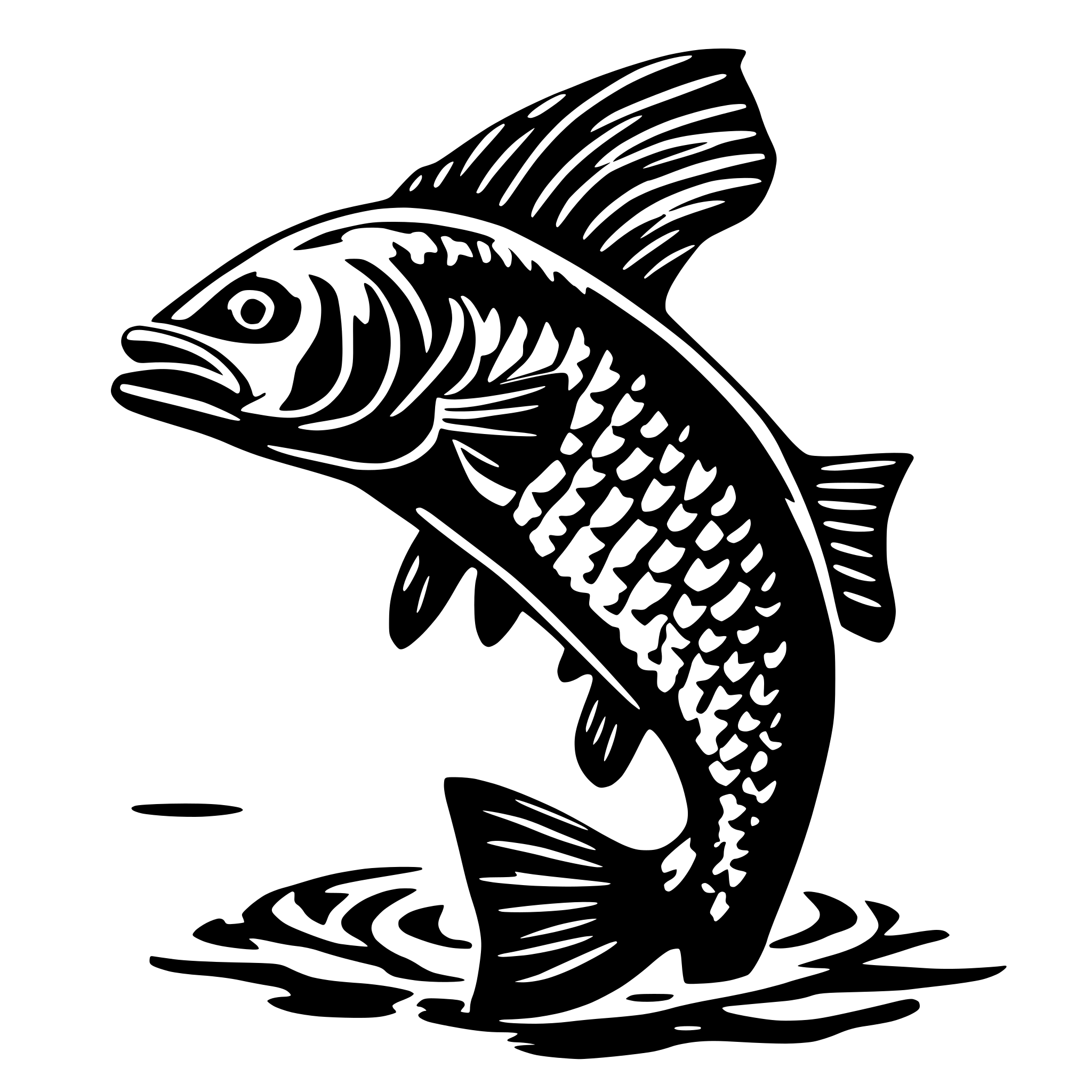 AI-generated SVG of 'Solid black Redfish'