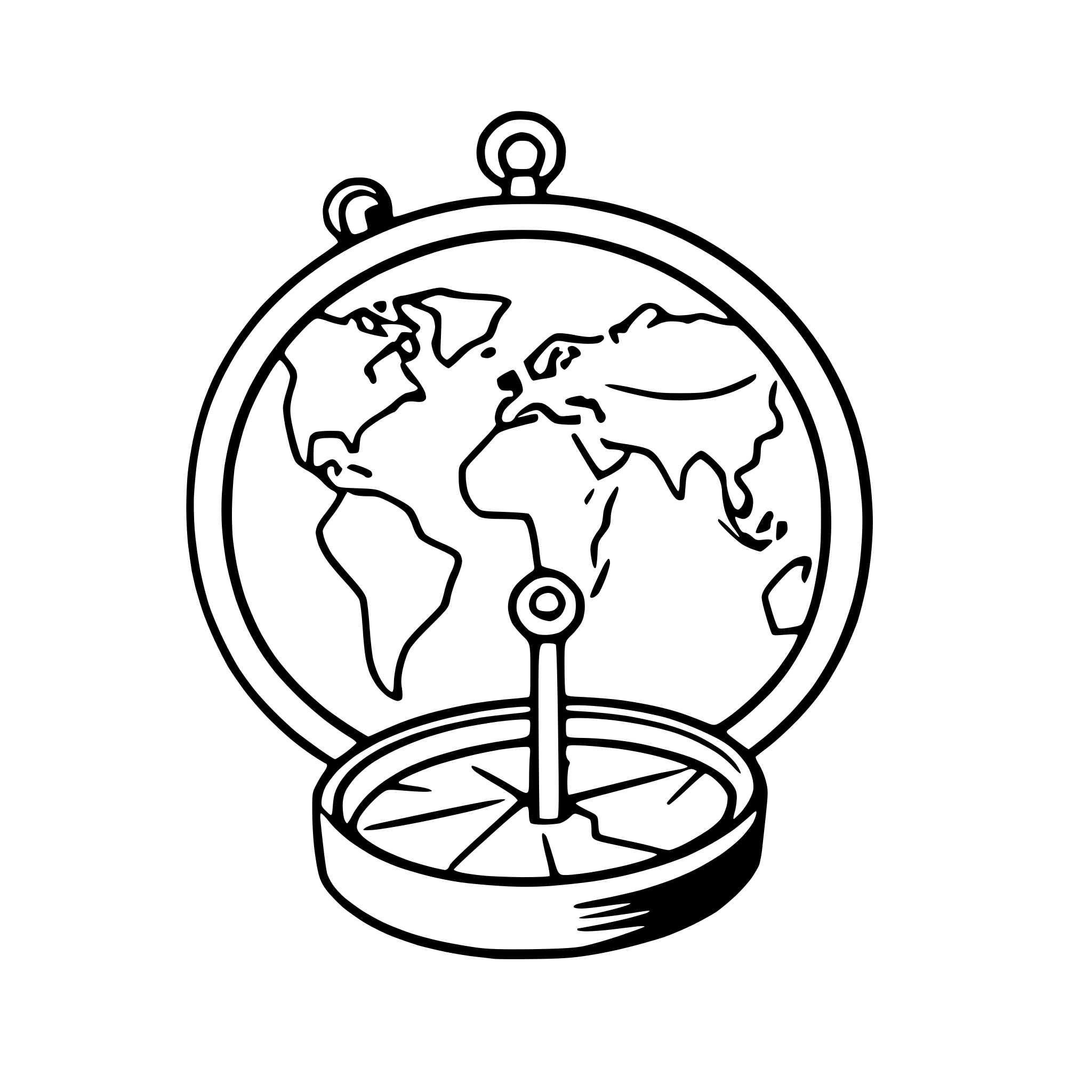 AI-generated SVG of 'compass with world map'