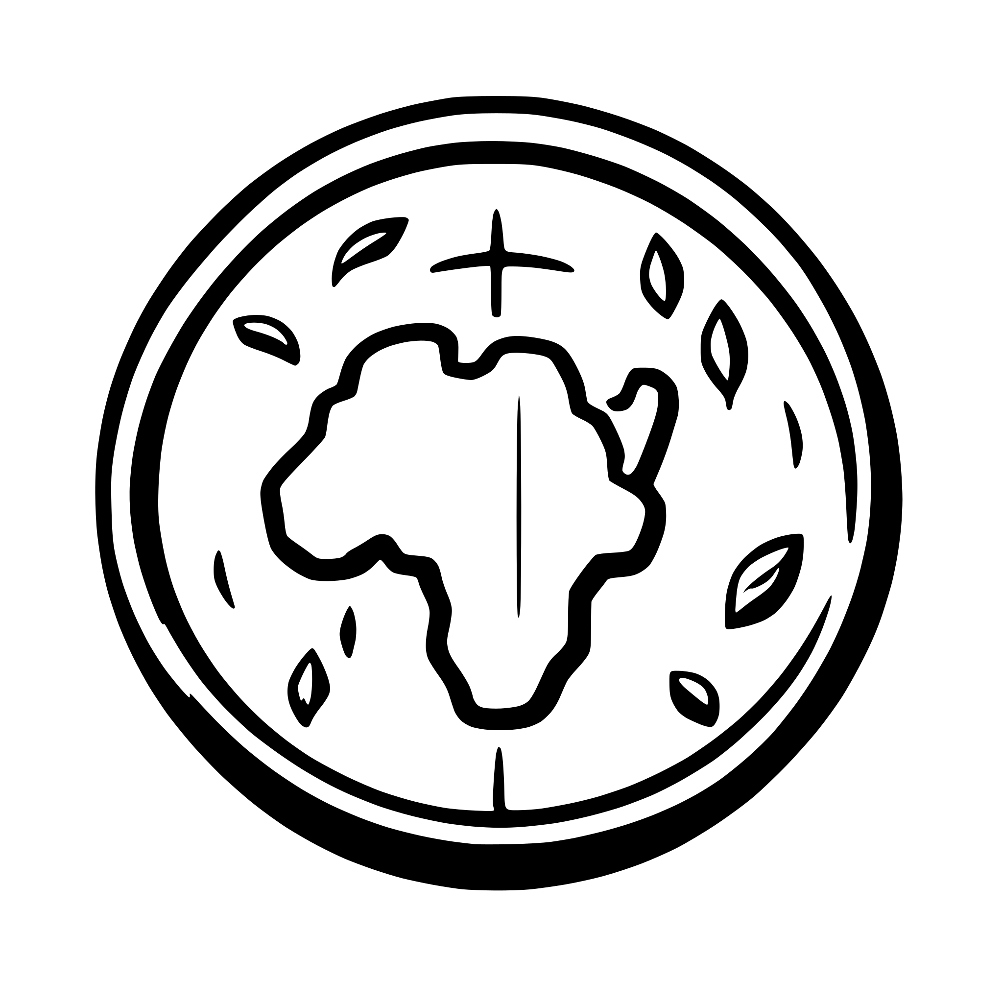 AI-generated SVG of a An outline of the globe with Africa in the center