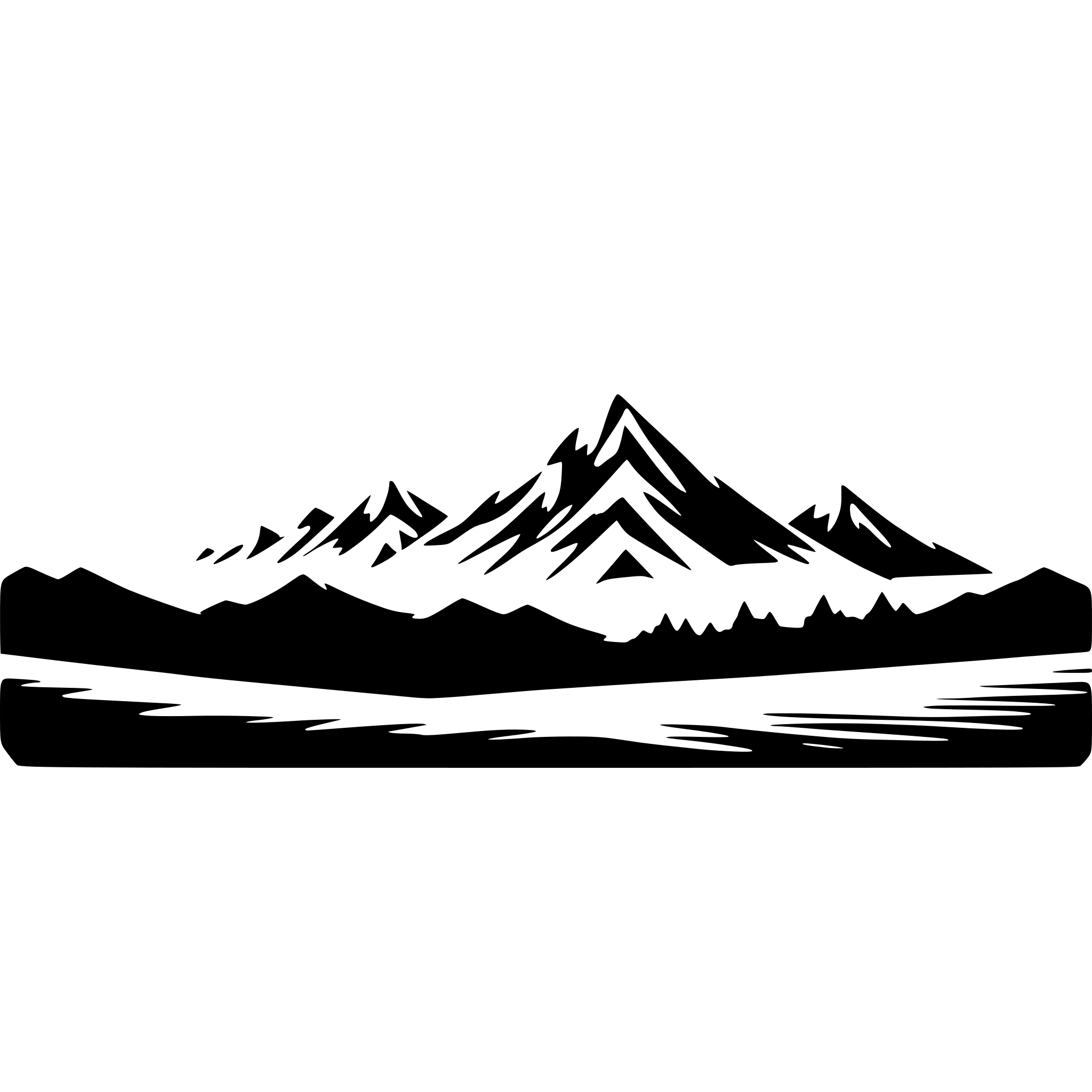 AI-generated SVG of a i need a minimalistic siluette of a mountain range that can be seen on the horizont. The range should contain at least 5 mountains next to each other in a horizontal arrangement AI-generated SVG of a i need a minimalistic siluette of a mountain range that can be seen on the horizont. The range should contain at least 5 mountains next to each other in a horizontal arrangement