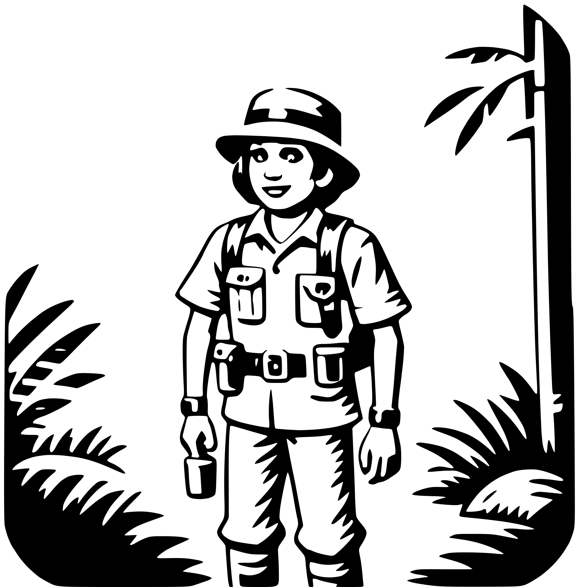 AI-generated SVG of 'jungle explorer'