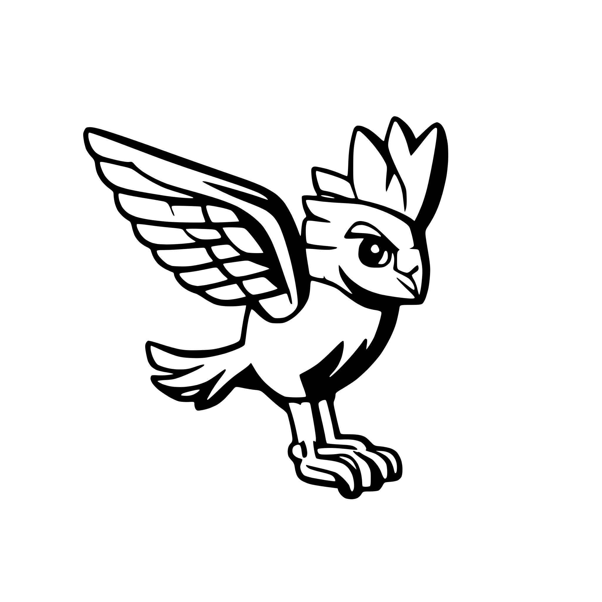 AI-generated SVG of a side profile of a cartoon falcon flying with its legs tucked AI-generated SVG of a side profile of a cartoon falcon flying with its legs tucked