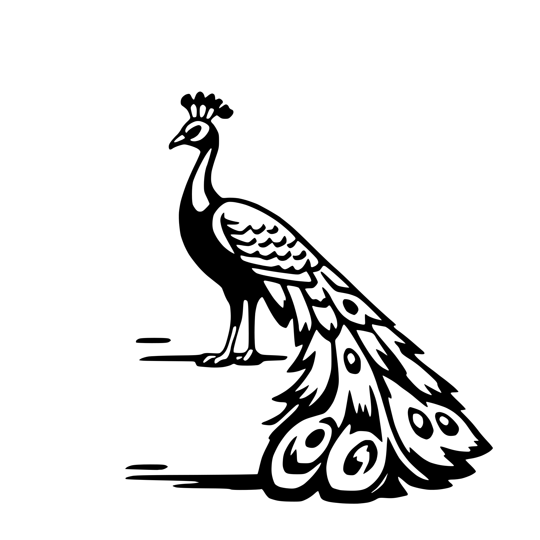 AI-generated SVG of 'peacock'