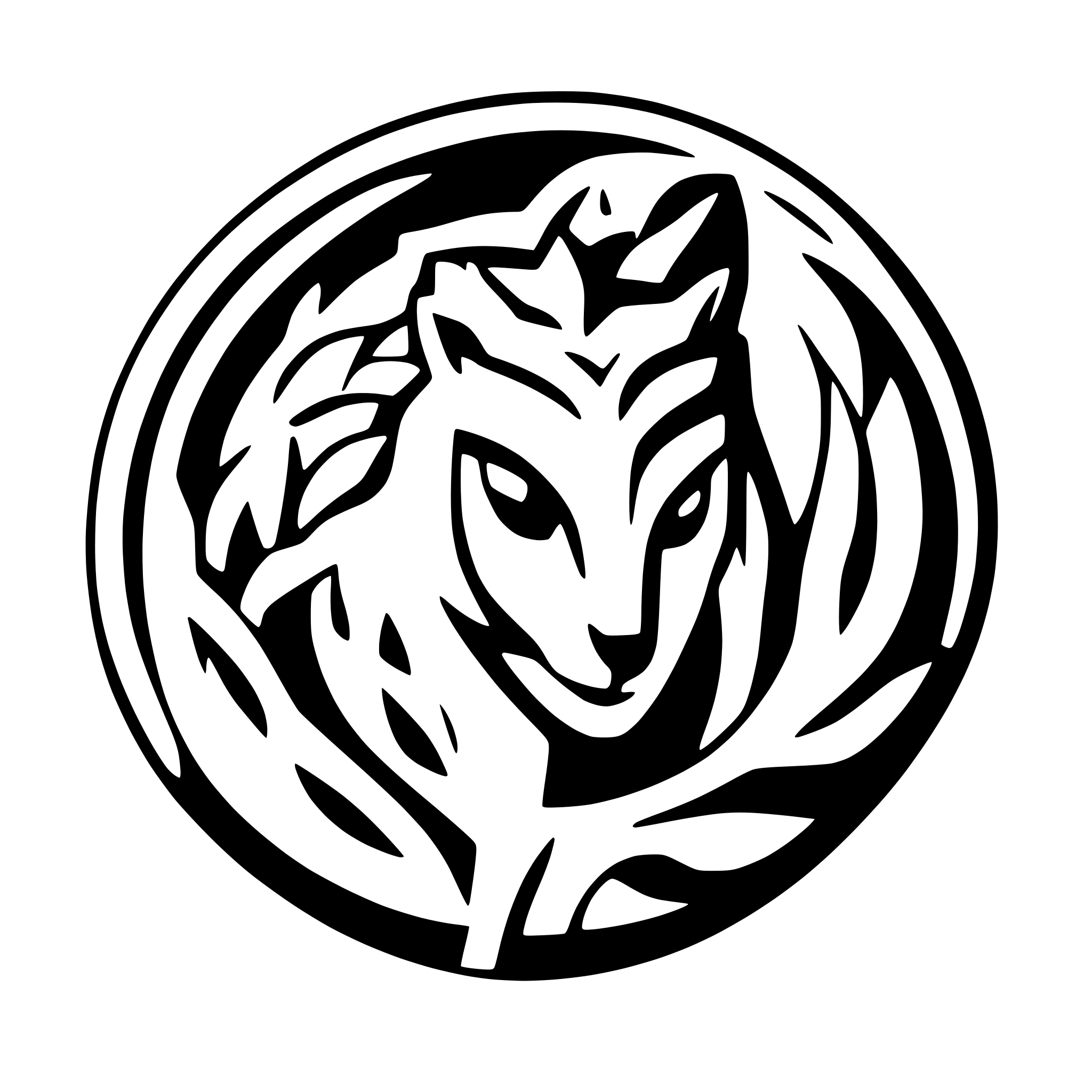 AI-generated SVG of a A owl, swan and lion