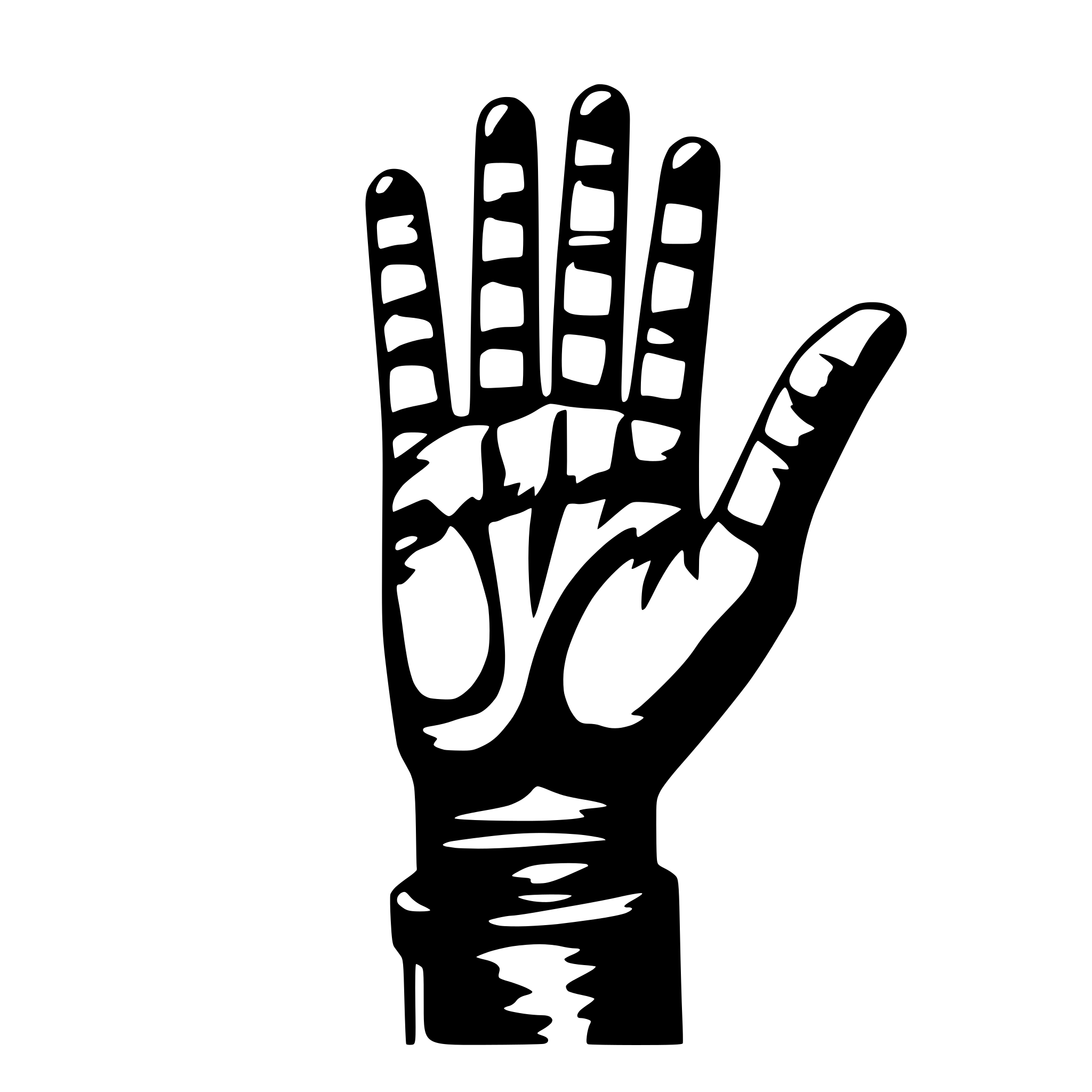 AI-generated SVG of 'marionettist hand'