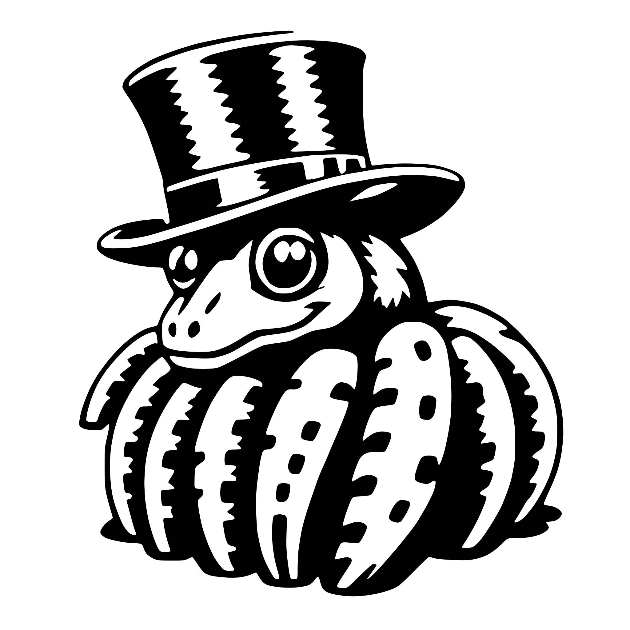 AI-generated SVG of 'tarantula with top hat'