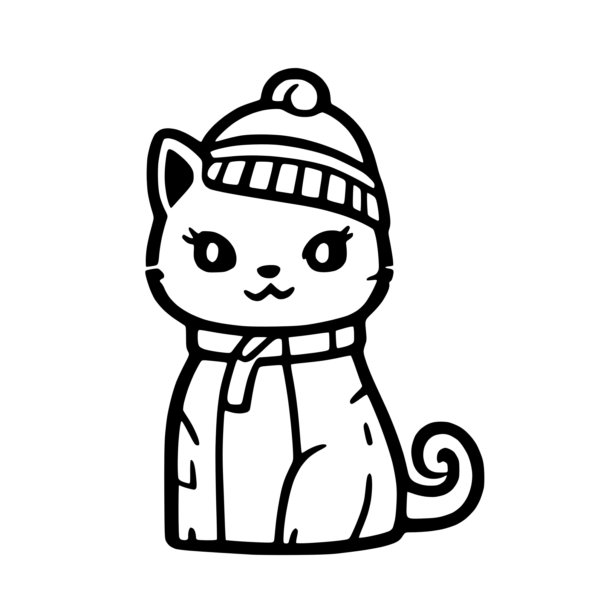 AI-generated SVG of a A Christmas cat wich is cute and wears Christmas cloth