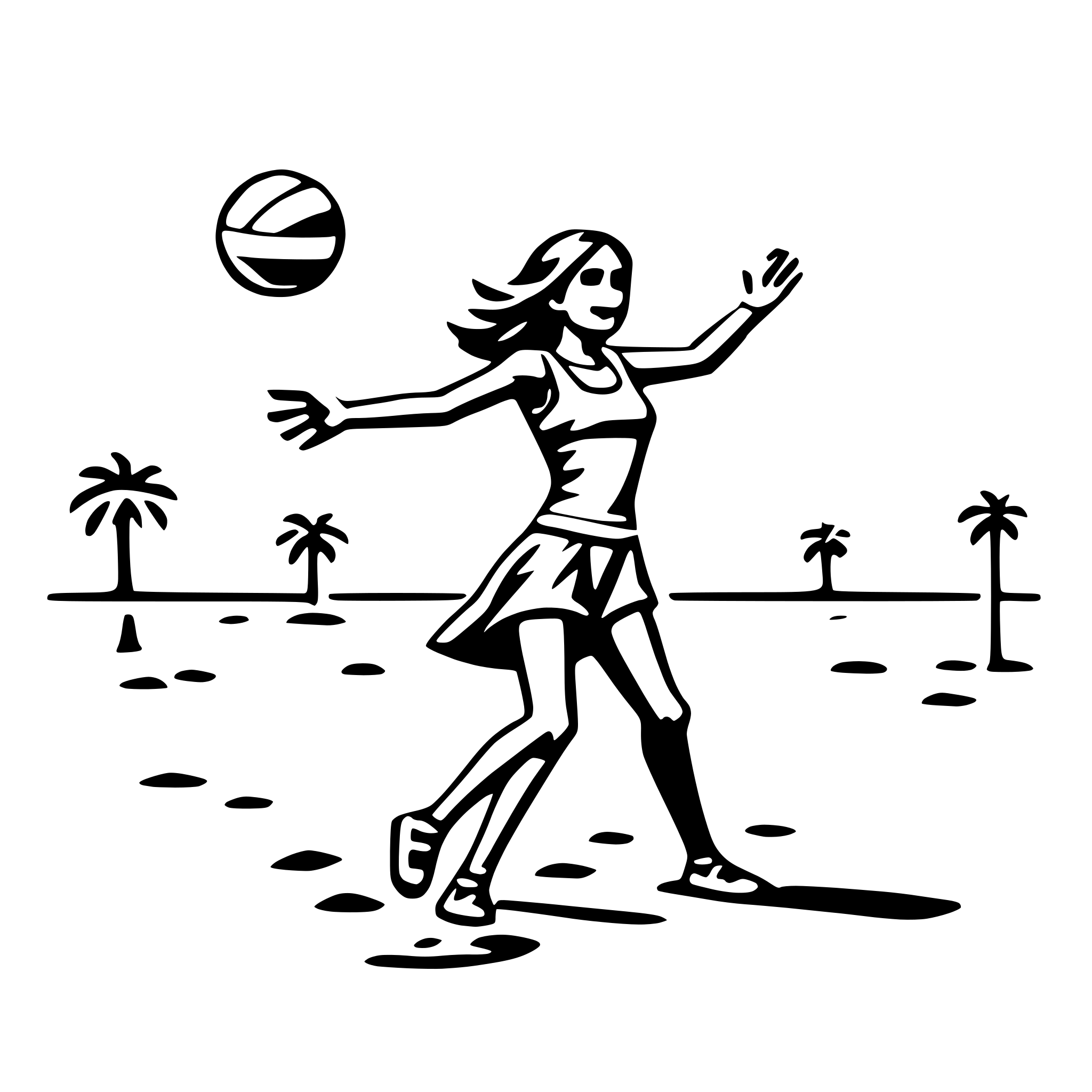 AI-generated SVG of a beach volleyball game