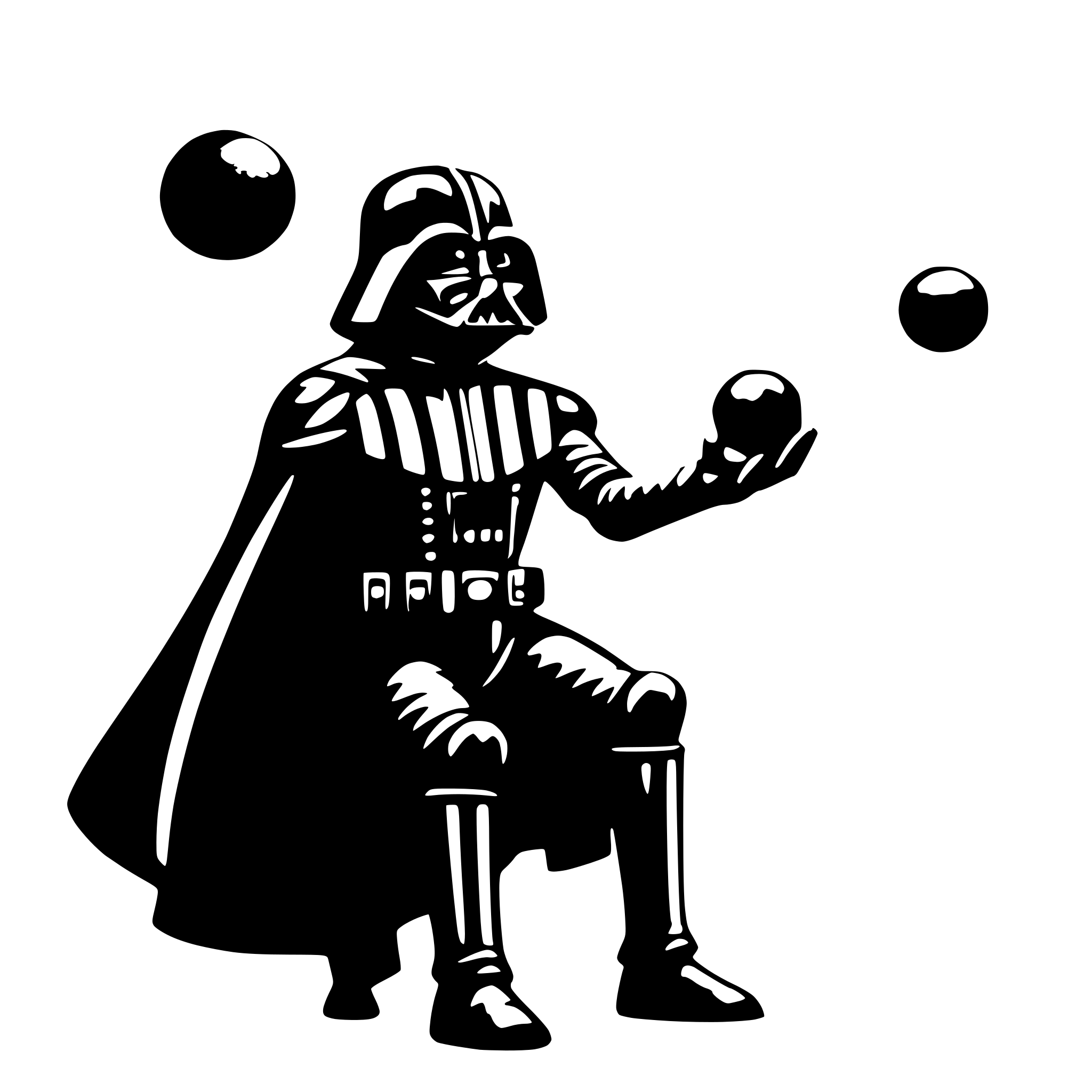 AI-generated SVG of a Darth Vader juggling balls