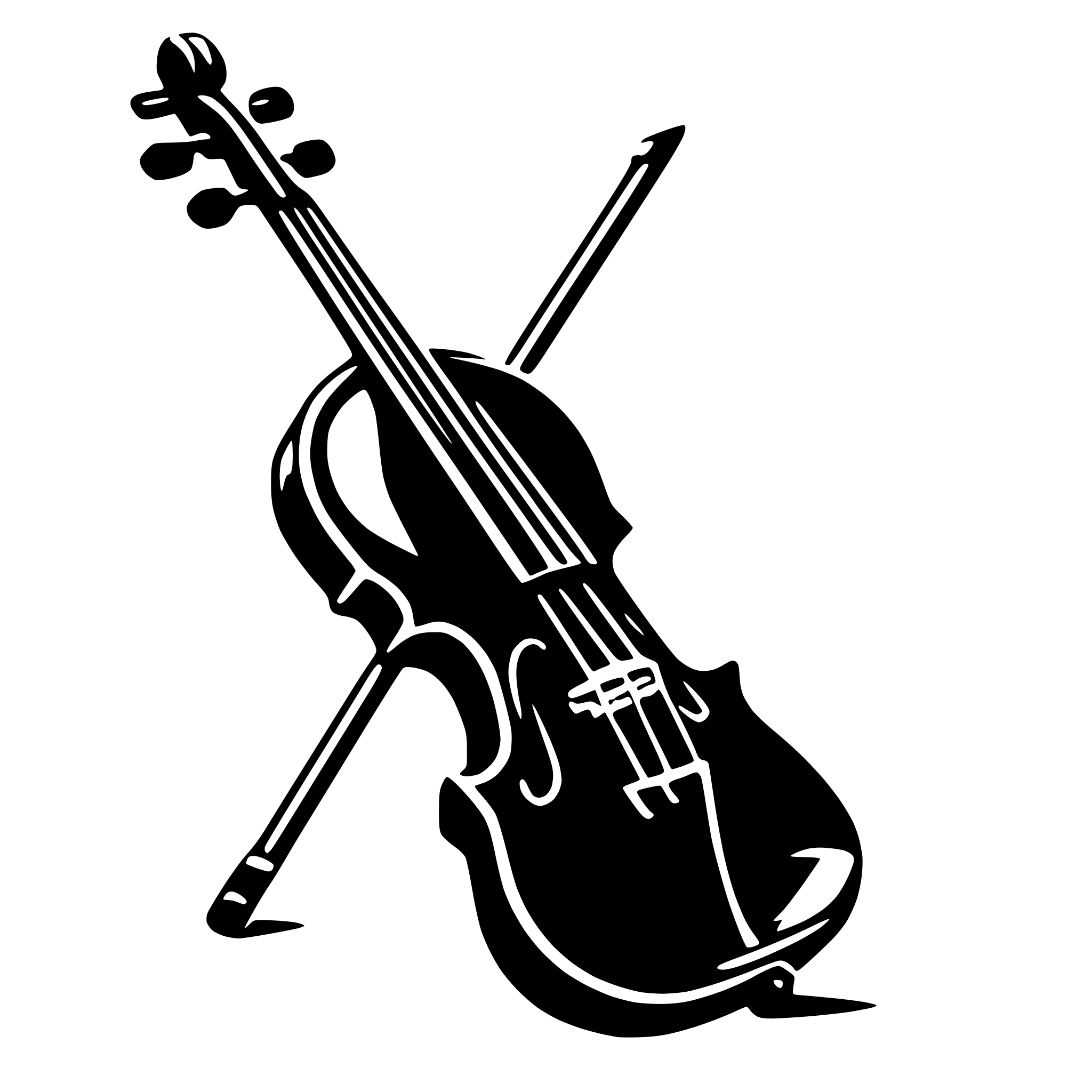 AI-generated SVG of 'violin and bow'