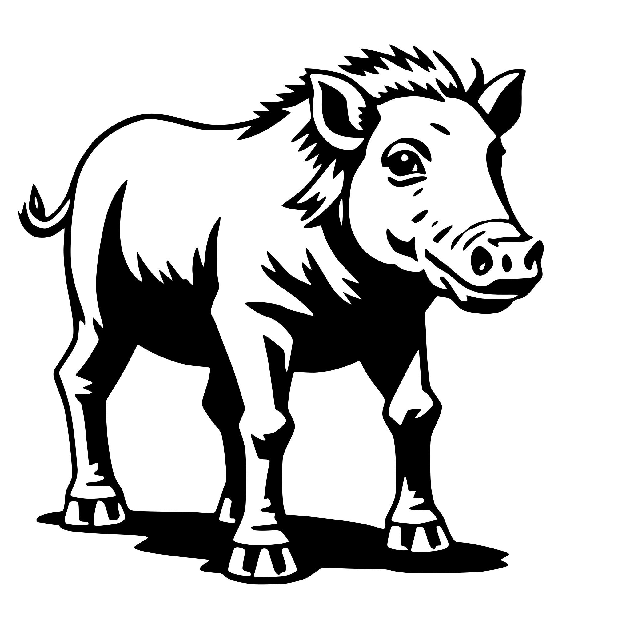 AI-generated SVG of 'warthog'