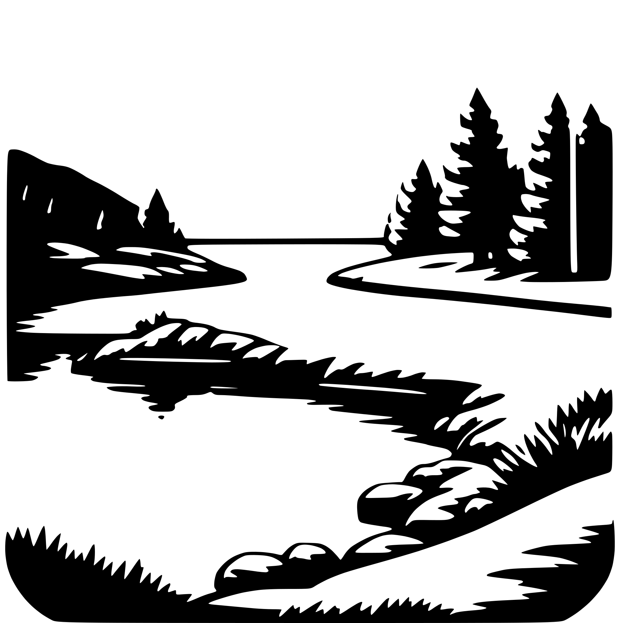 AI-generated SVG of a mountain and river