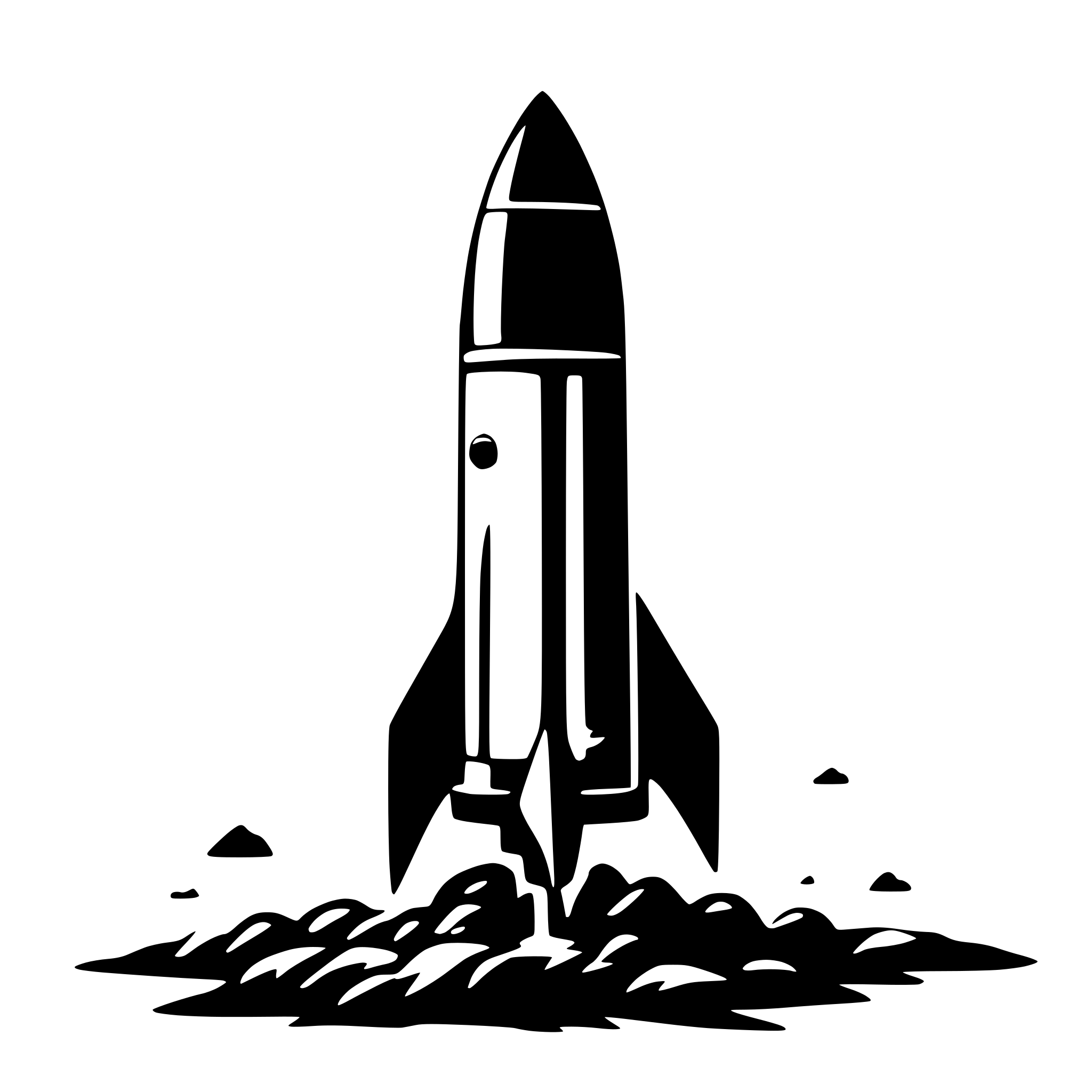 AI-generated SVG of 'minimalist rocket 2d'