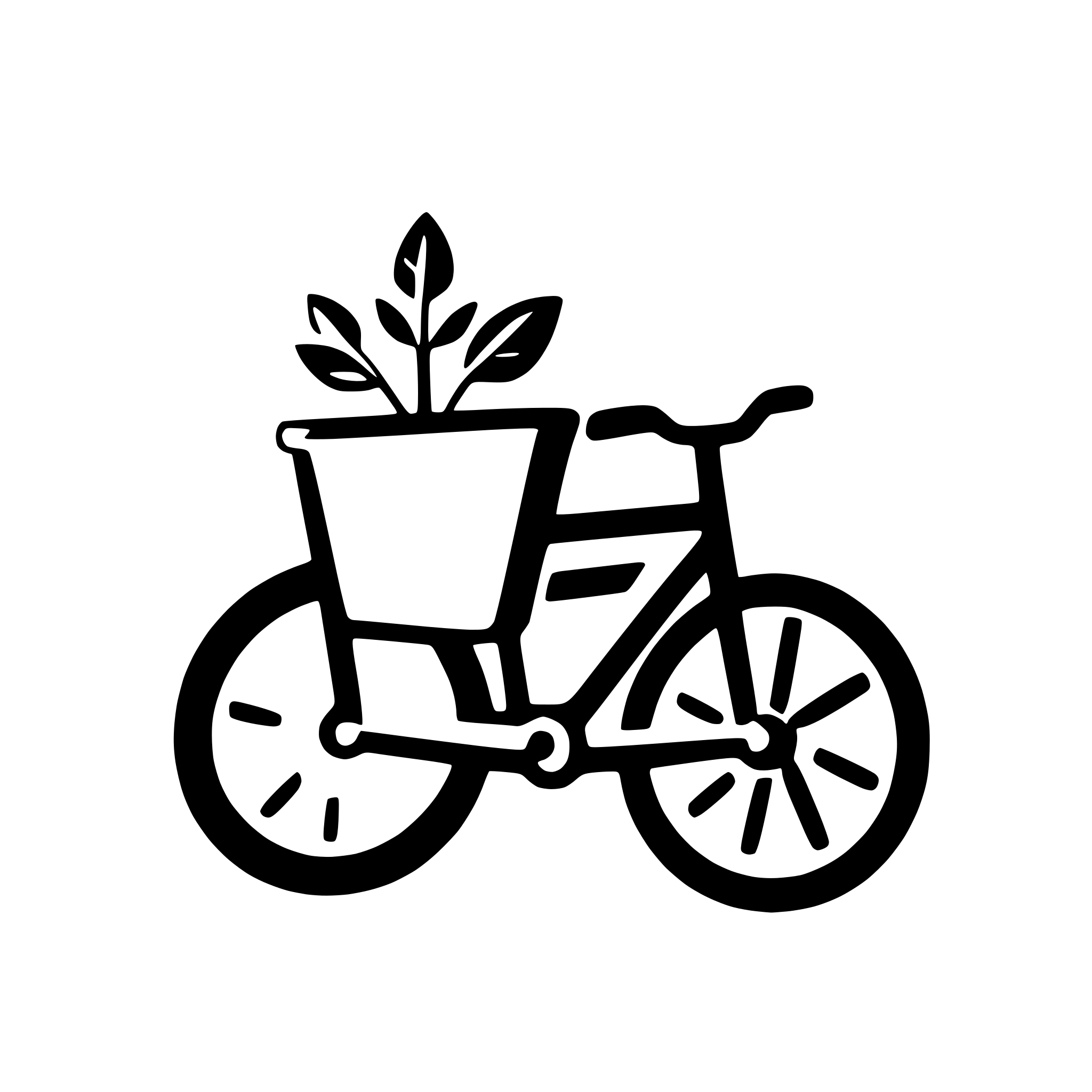 AI-generated SVG of 'bicycle with basket attached'