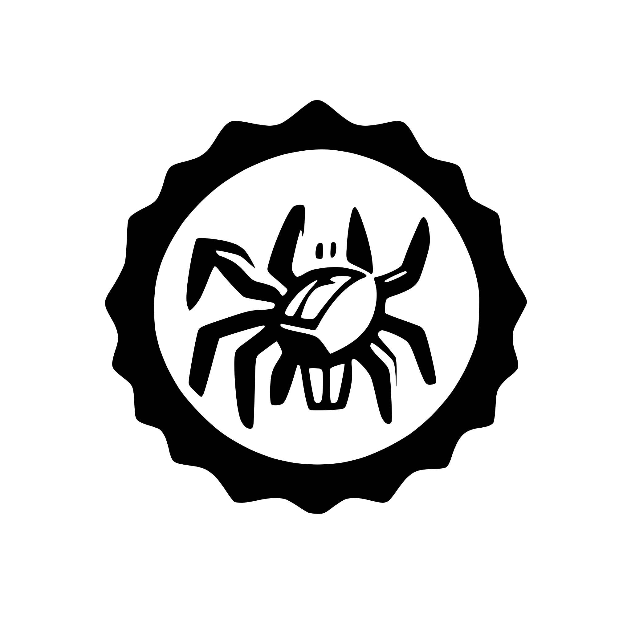 AI-generated SVG of a Create a spider logo with ai tools gear