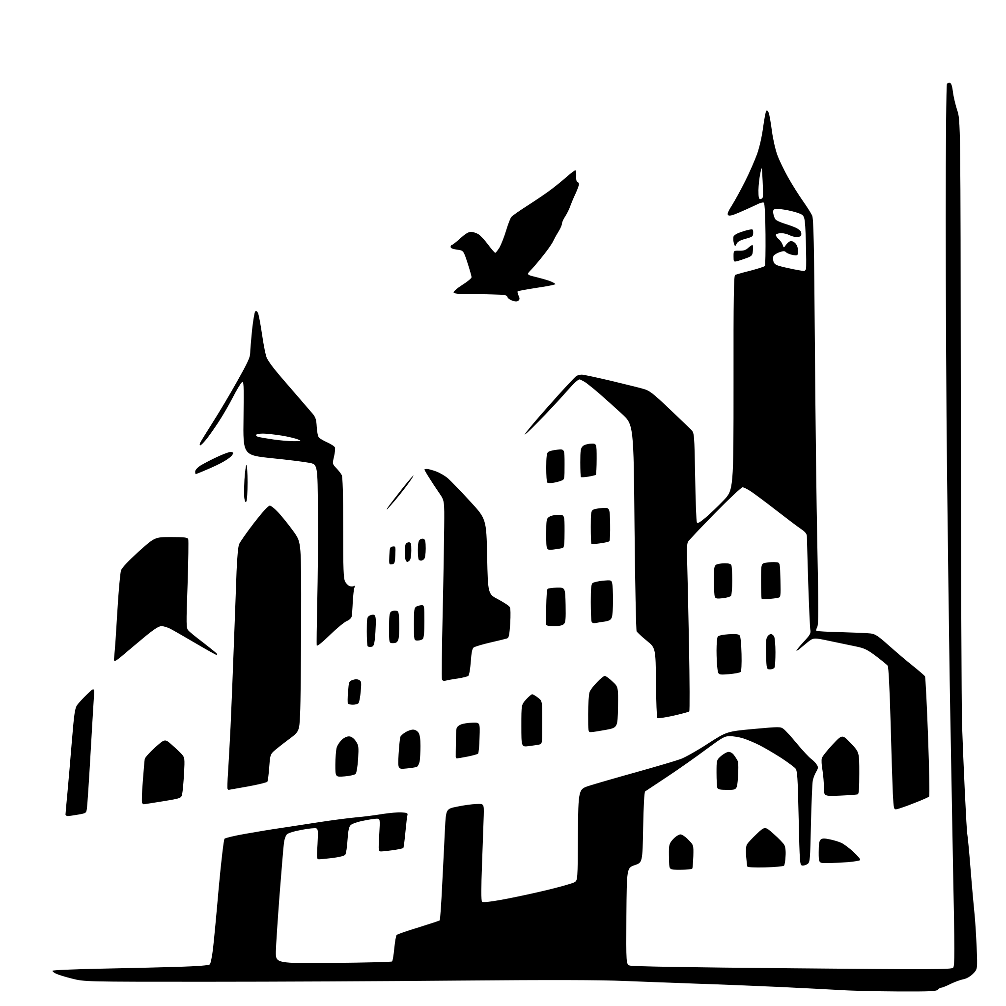 AI-generated SVG of a city skyline with birds