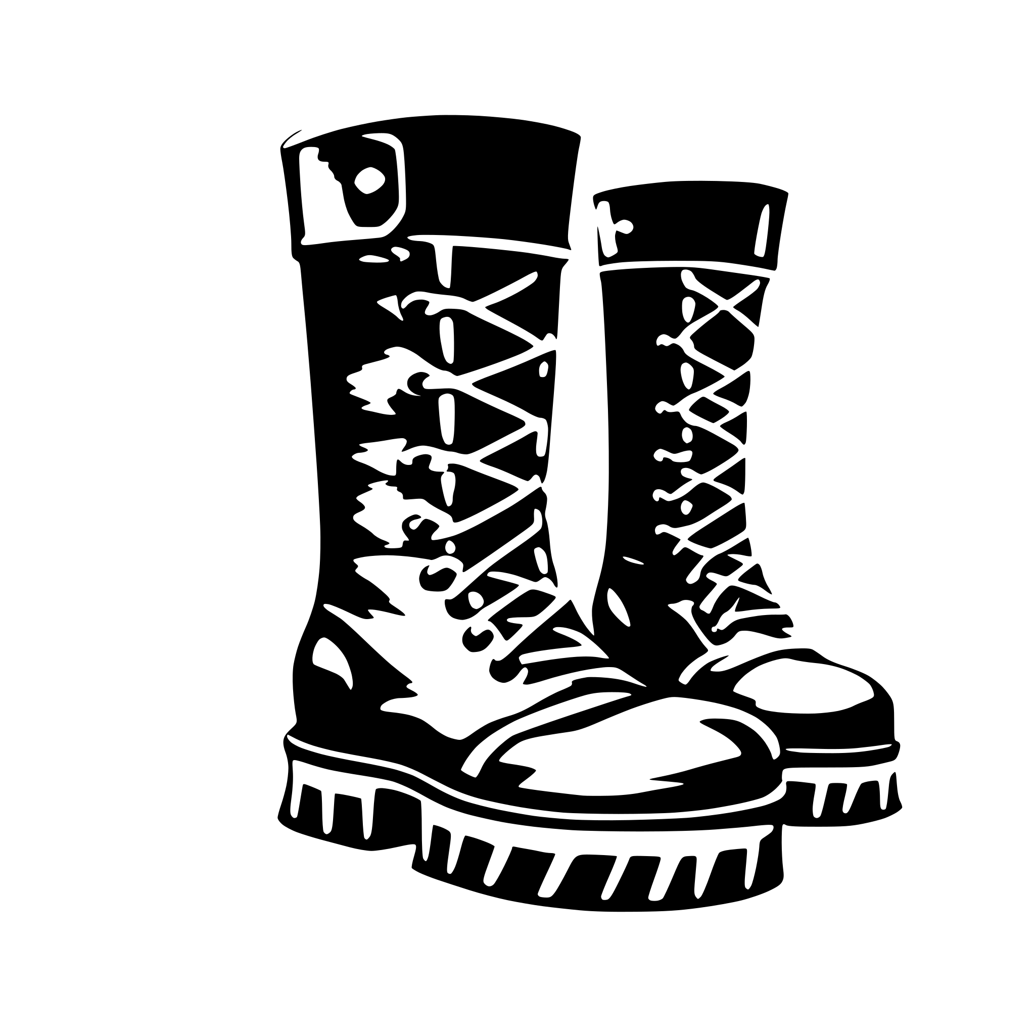 AI-generated SVG of 'boots with attached ice cleats'