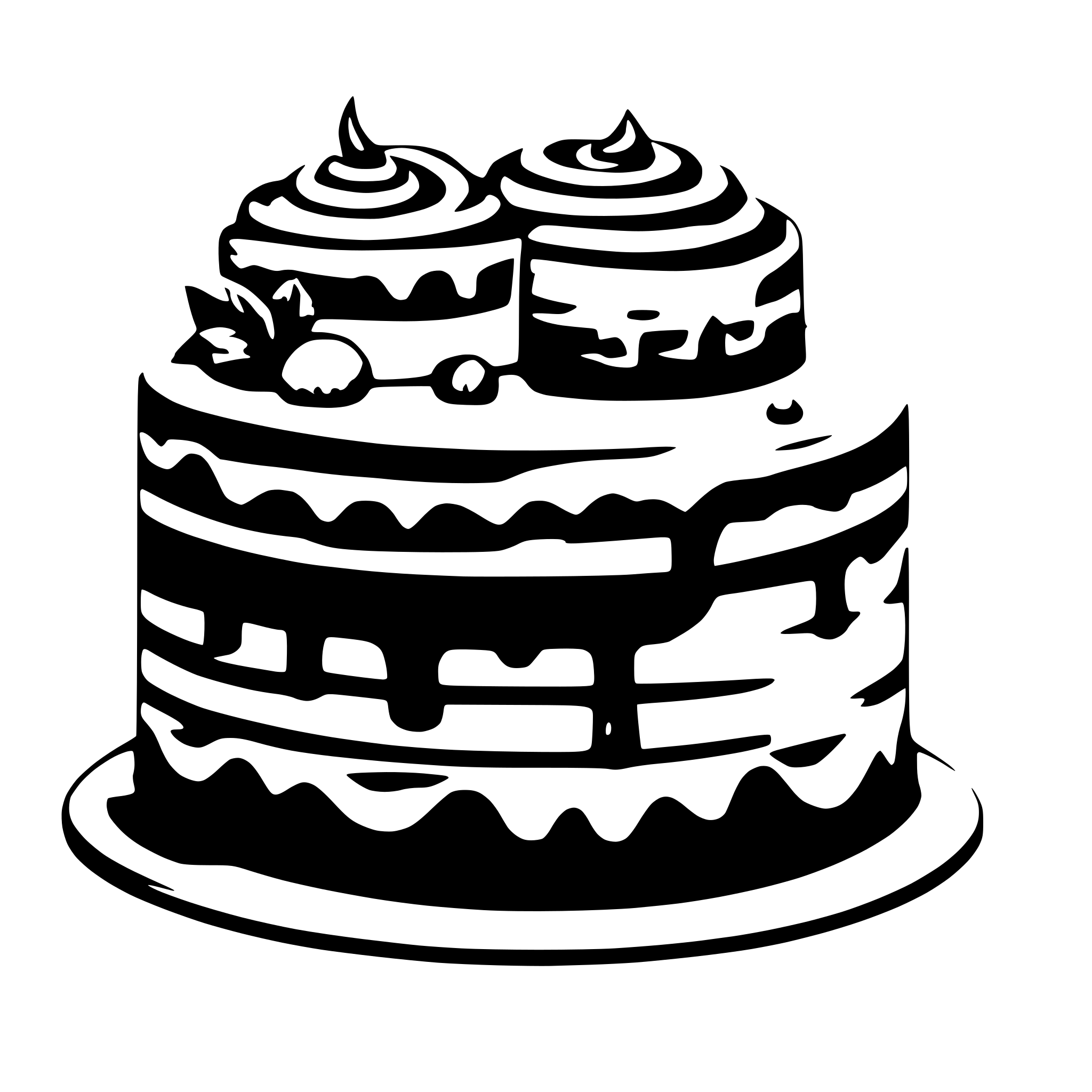 AI-generated SVG of a Two layer cake with large swirled dollops of frosting with a slice of cake cut out of it. AI-generated SVG of a Two layer cake with large swirled dollops of frosting with a slice of cake cut out of it.