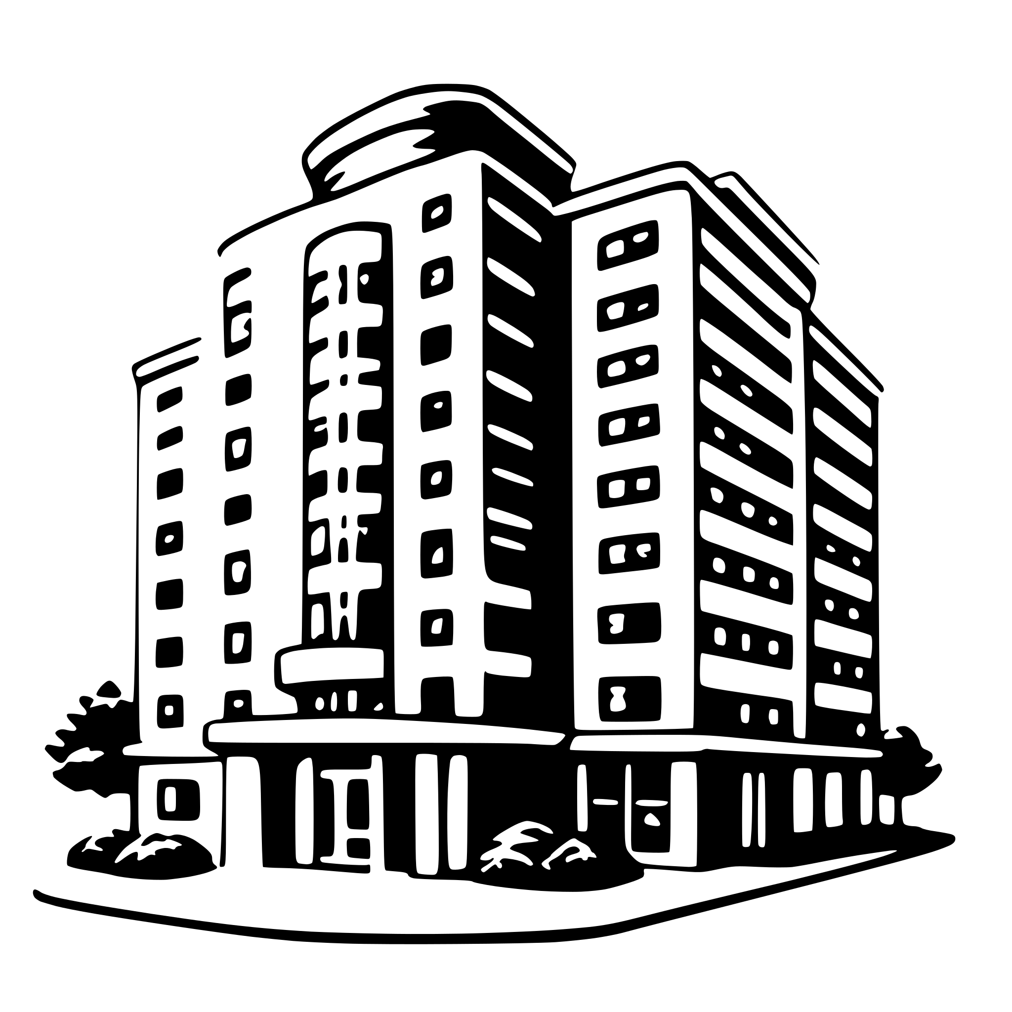 AI-generated SVG of a office building