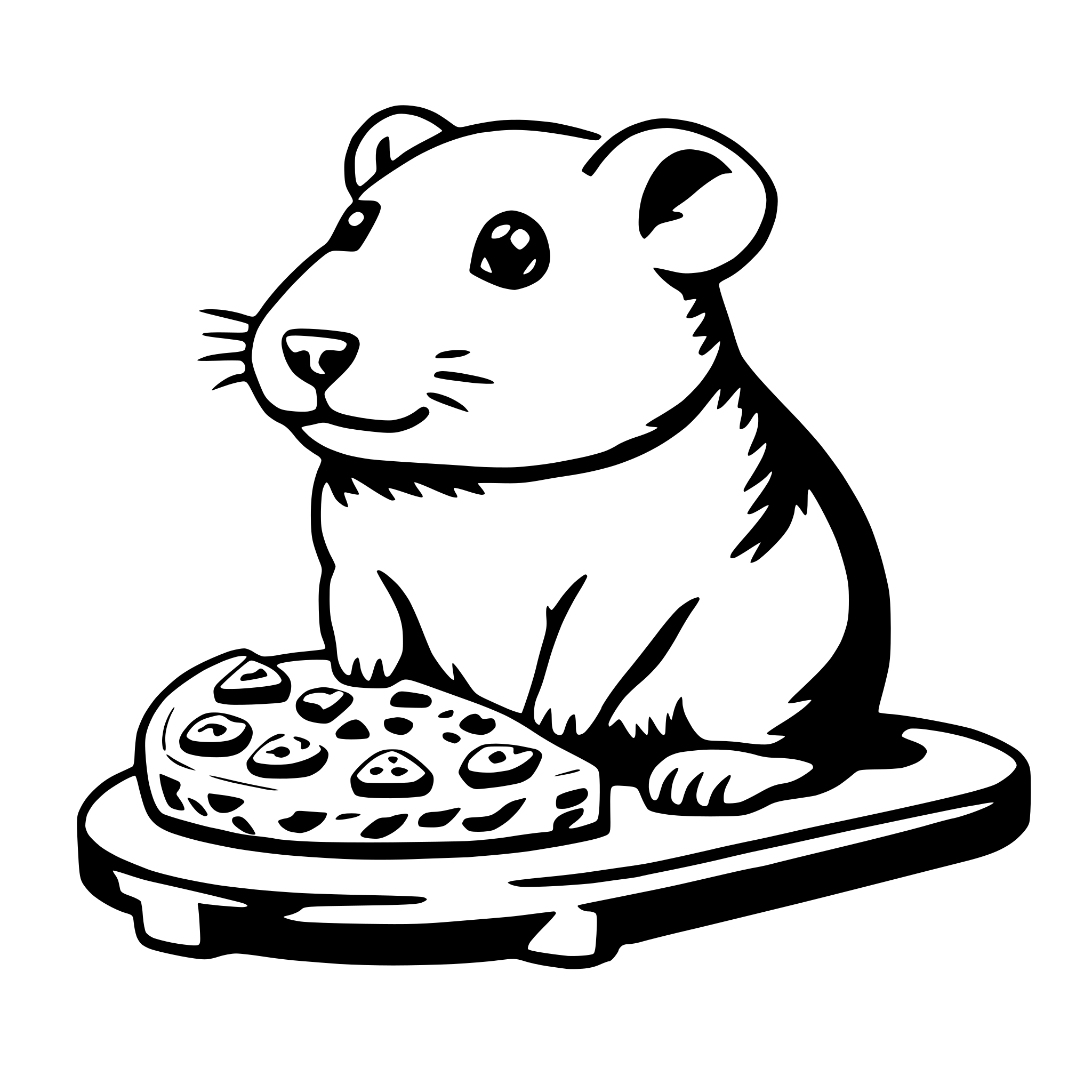 AI-generated SVG of 'hamster eating pizza'