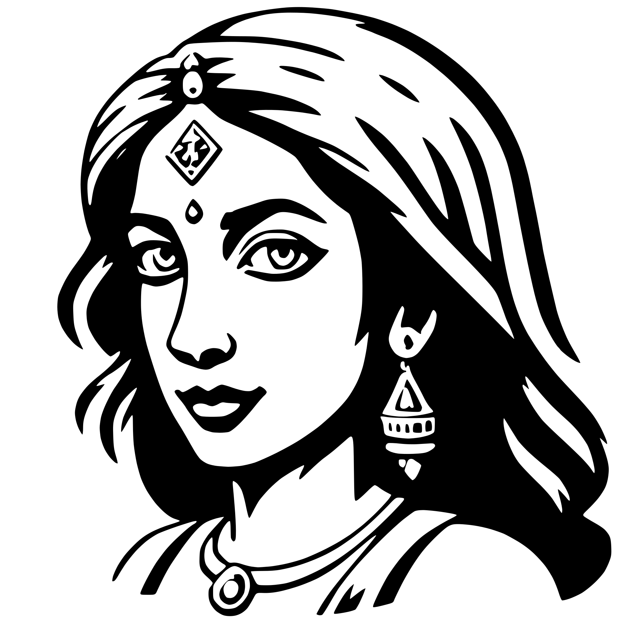 AI-generated SVG of a durga