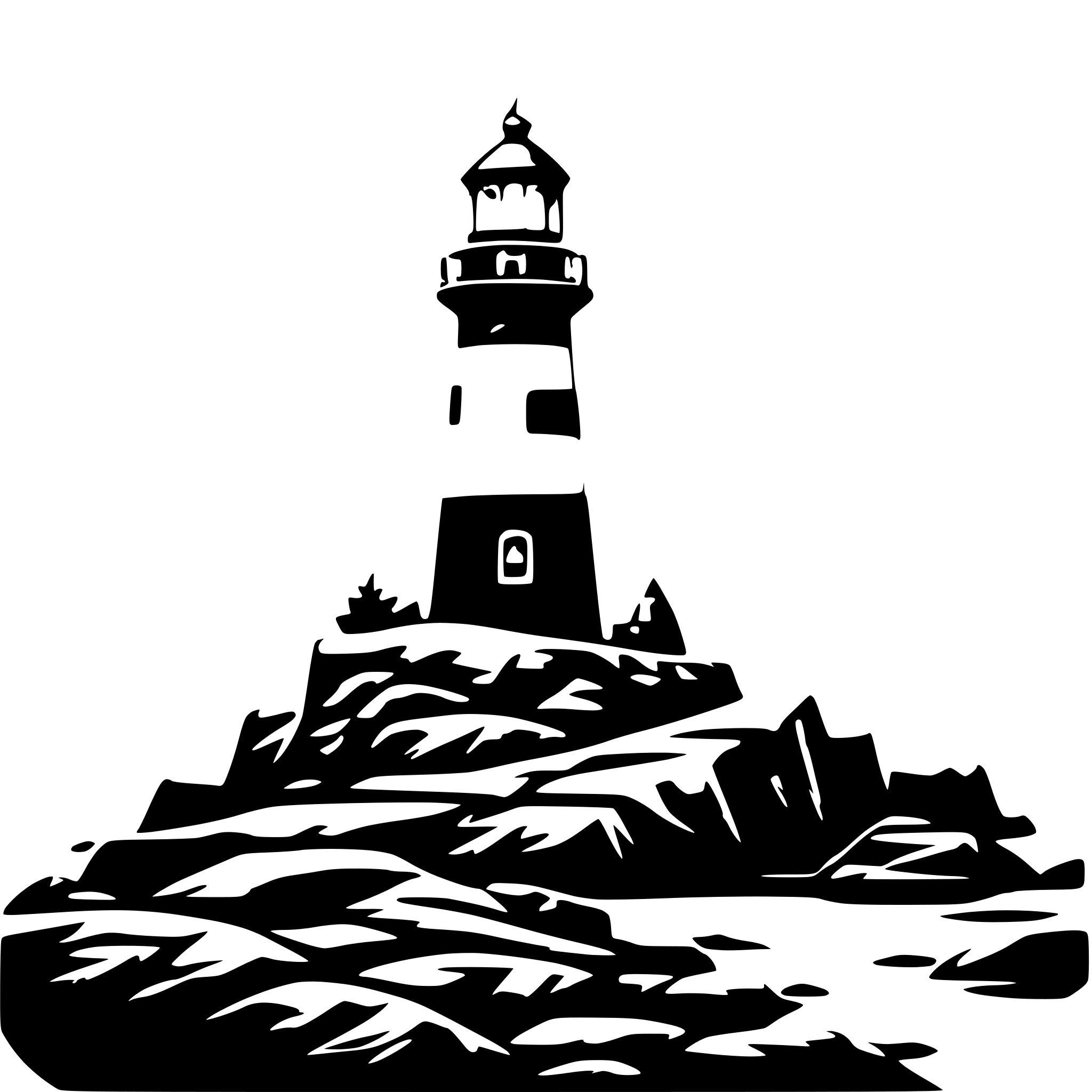 AI-generated SVG of a A lighthouse on a rocky shore