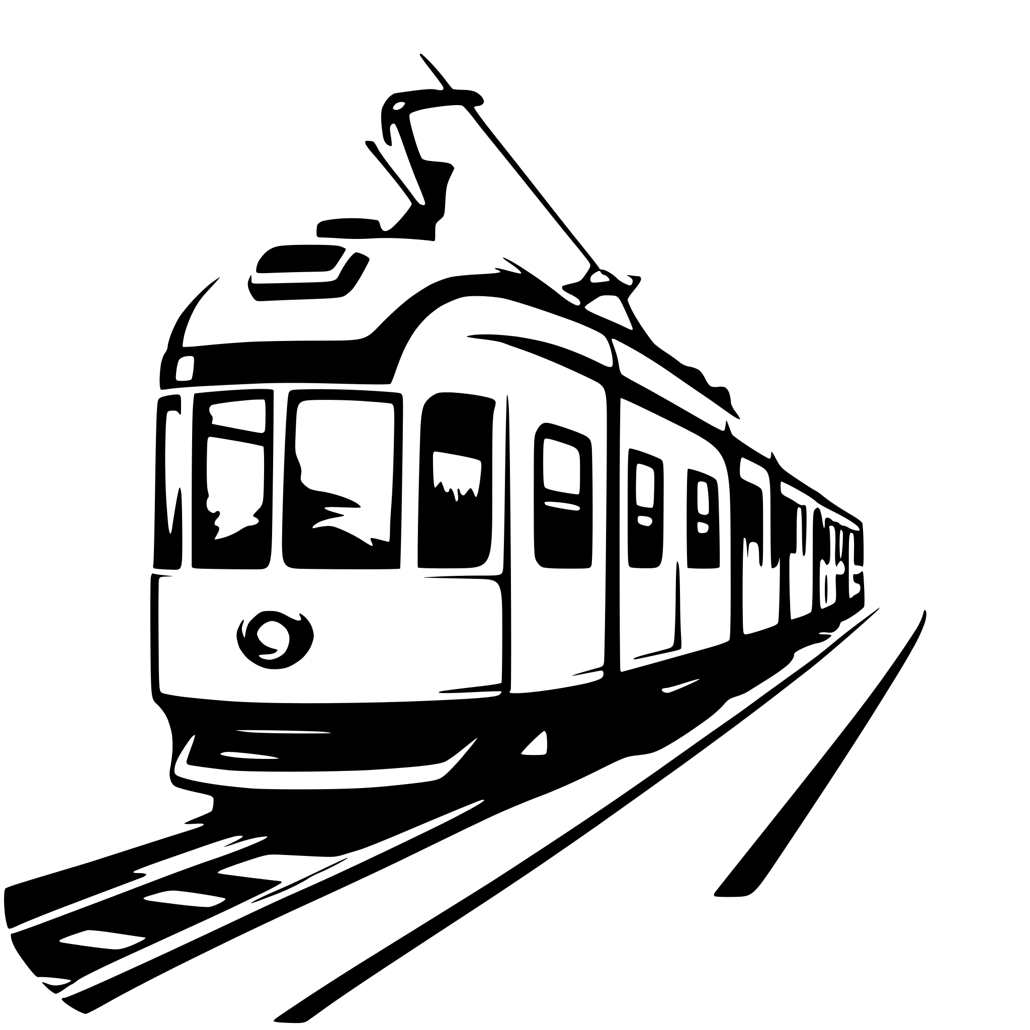 AI-generated SVG of a Transform the tram to a train