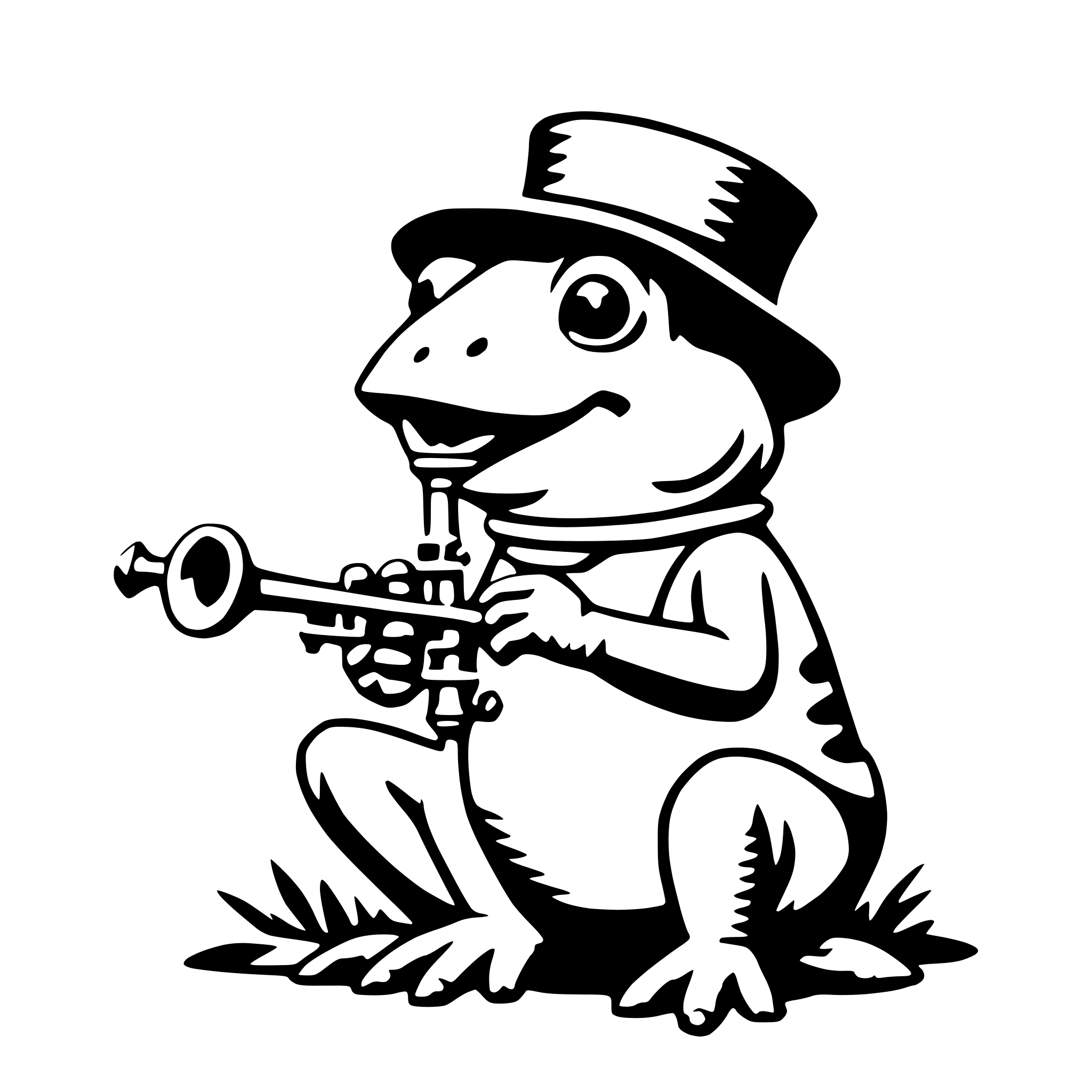 AI-generated SVG of a toad with trumpet