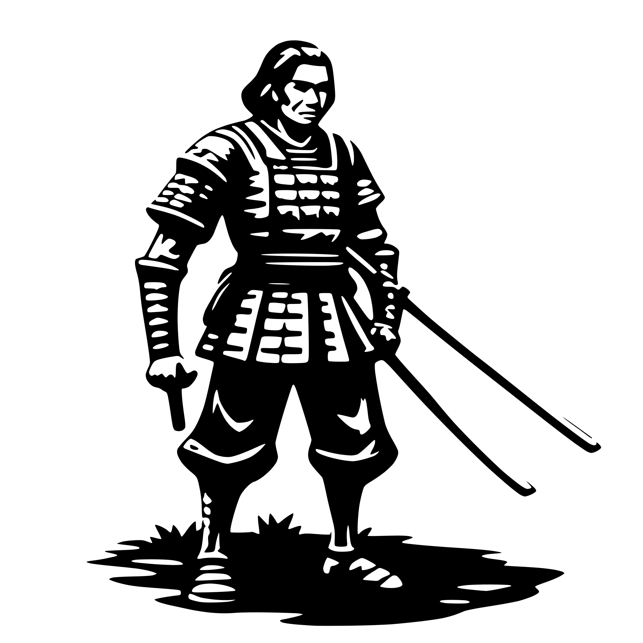 AI-generated SVG of a old samurai