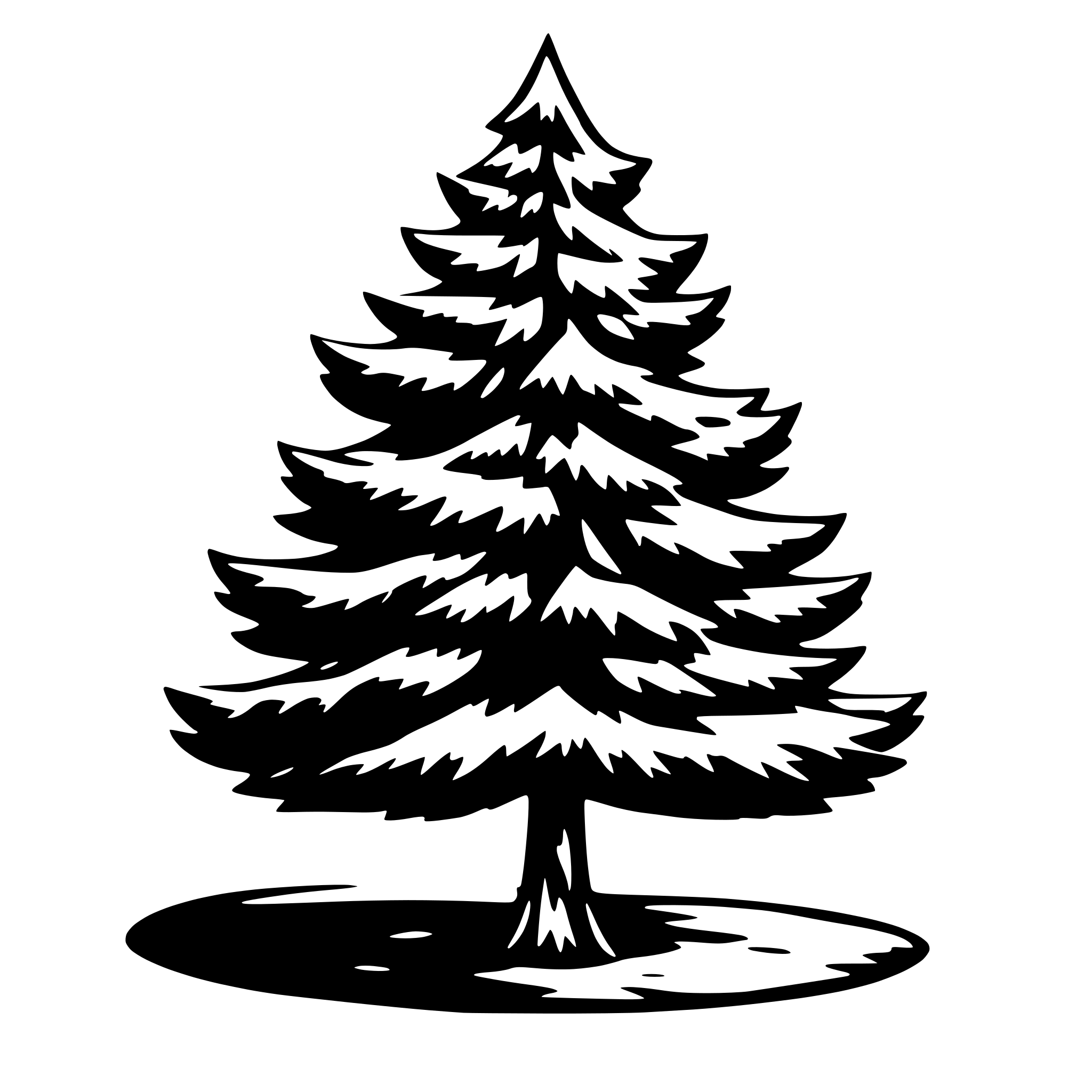 AI-generated SVG of 'a single evergreen tree'