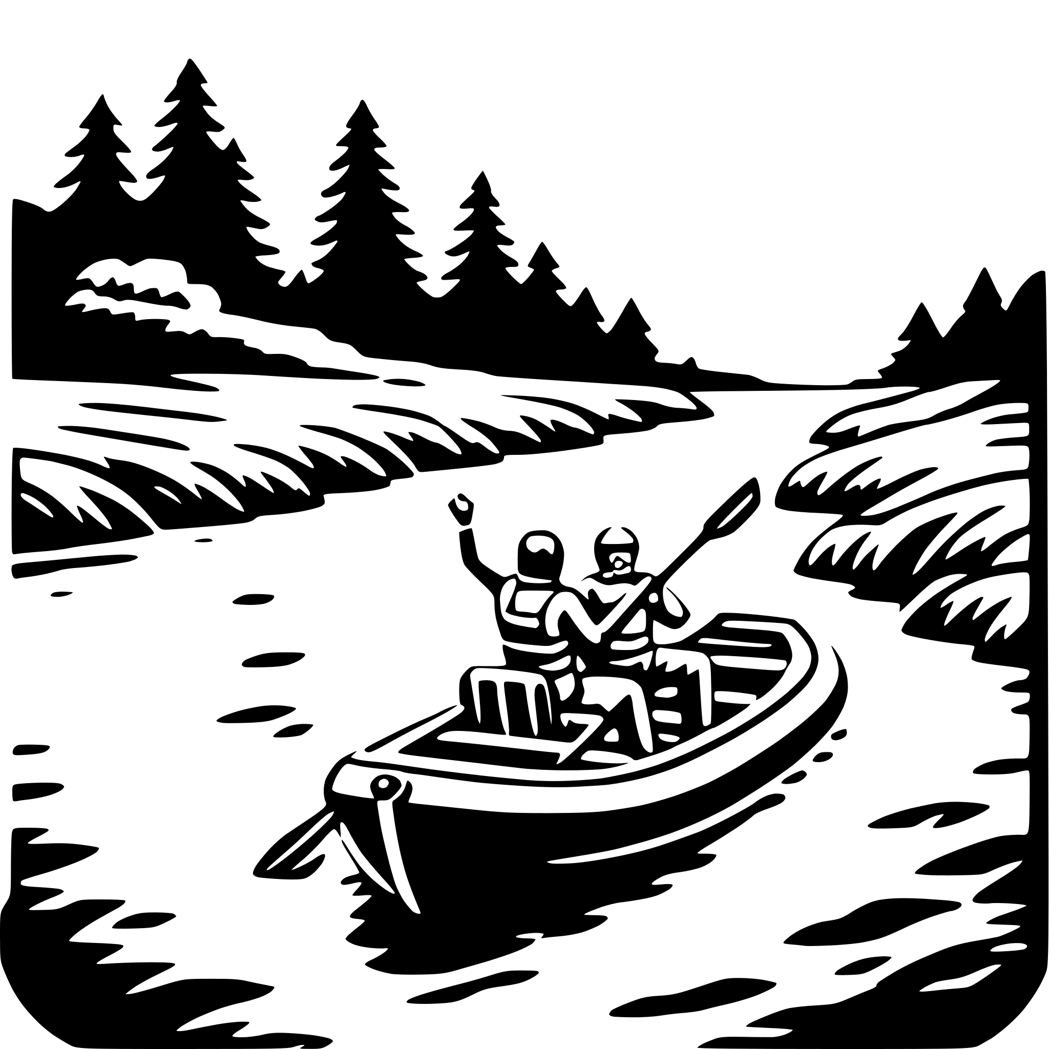 AI-generated SVG of a rafting down rapids