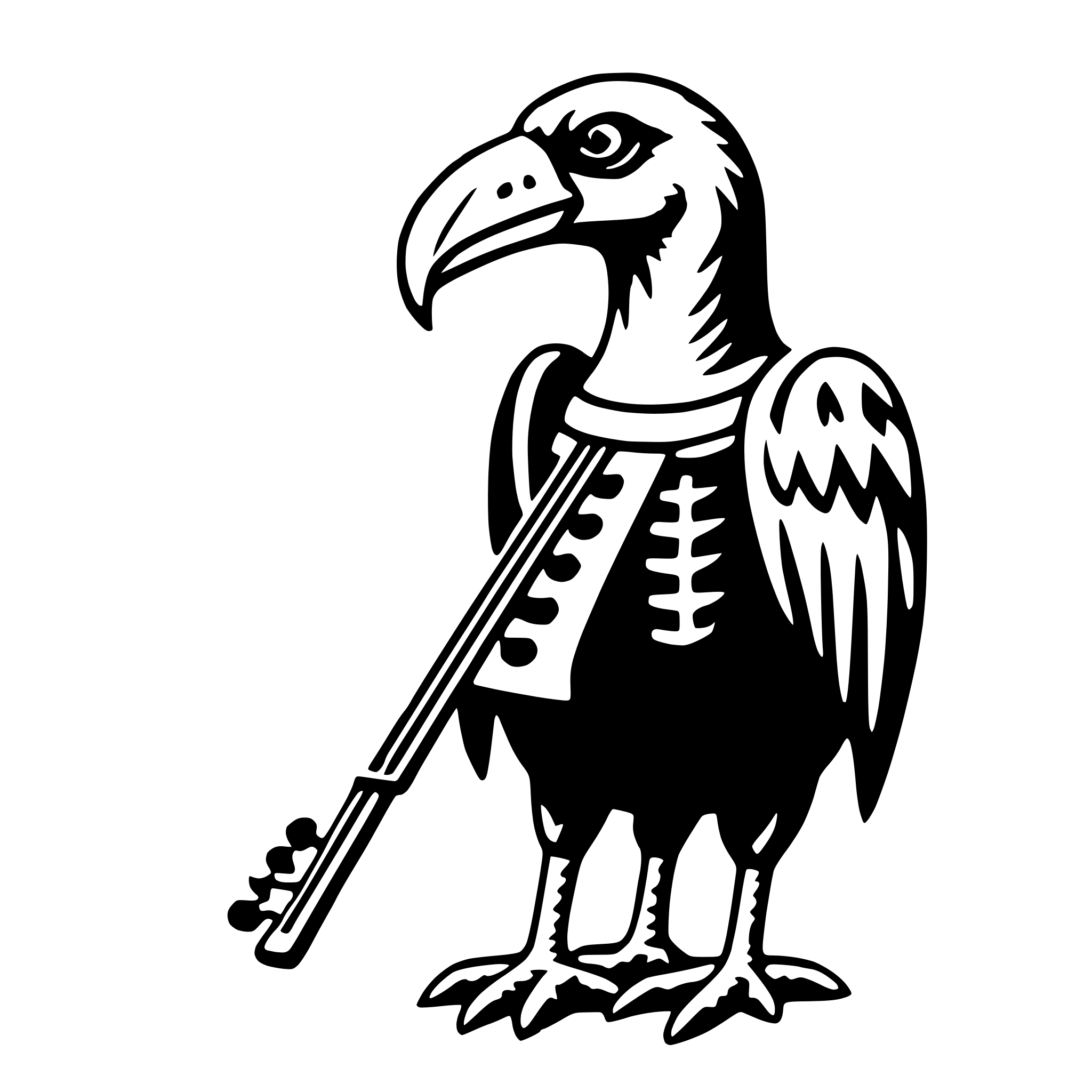 AI-generated SVG of a vulture with violin