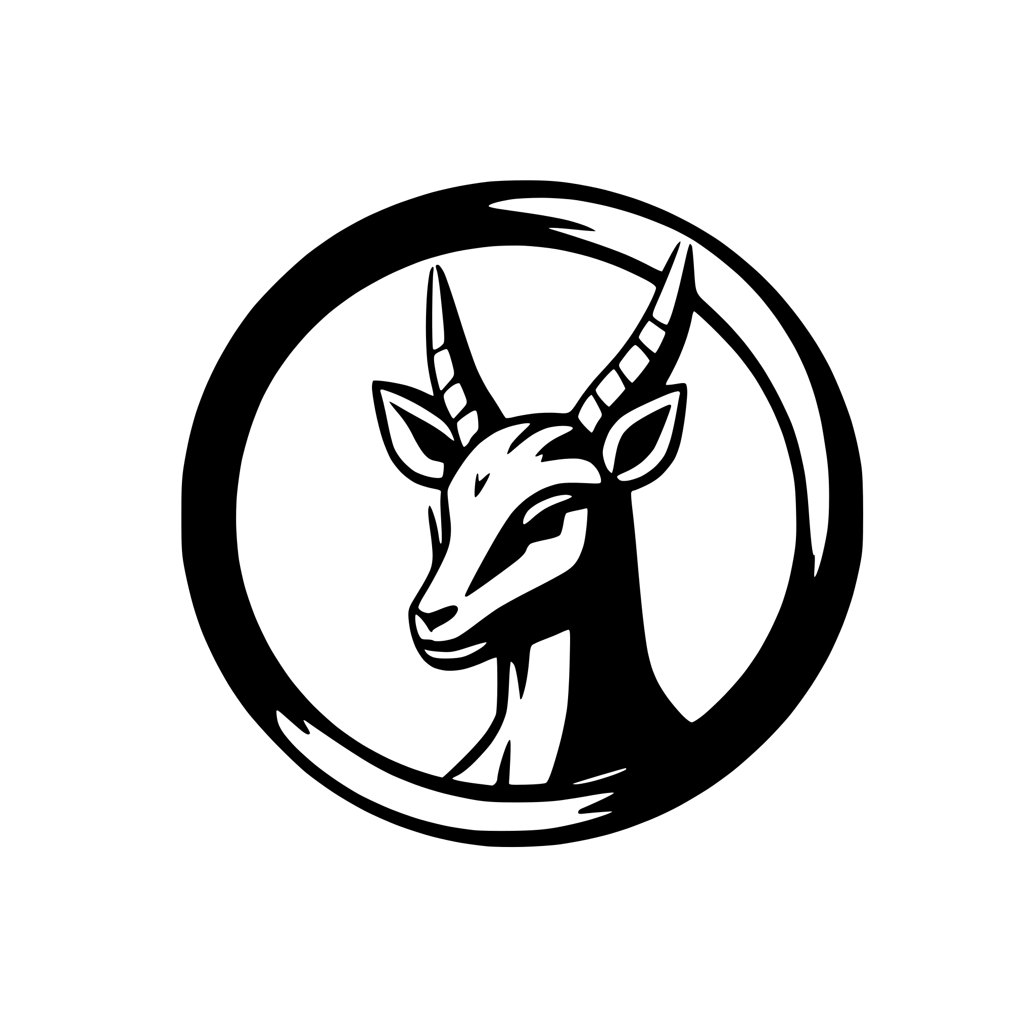 AI-generated SVG of a gazelle head silhouette inside a circle