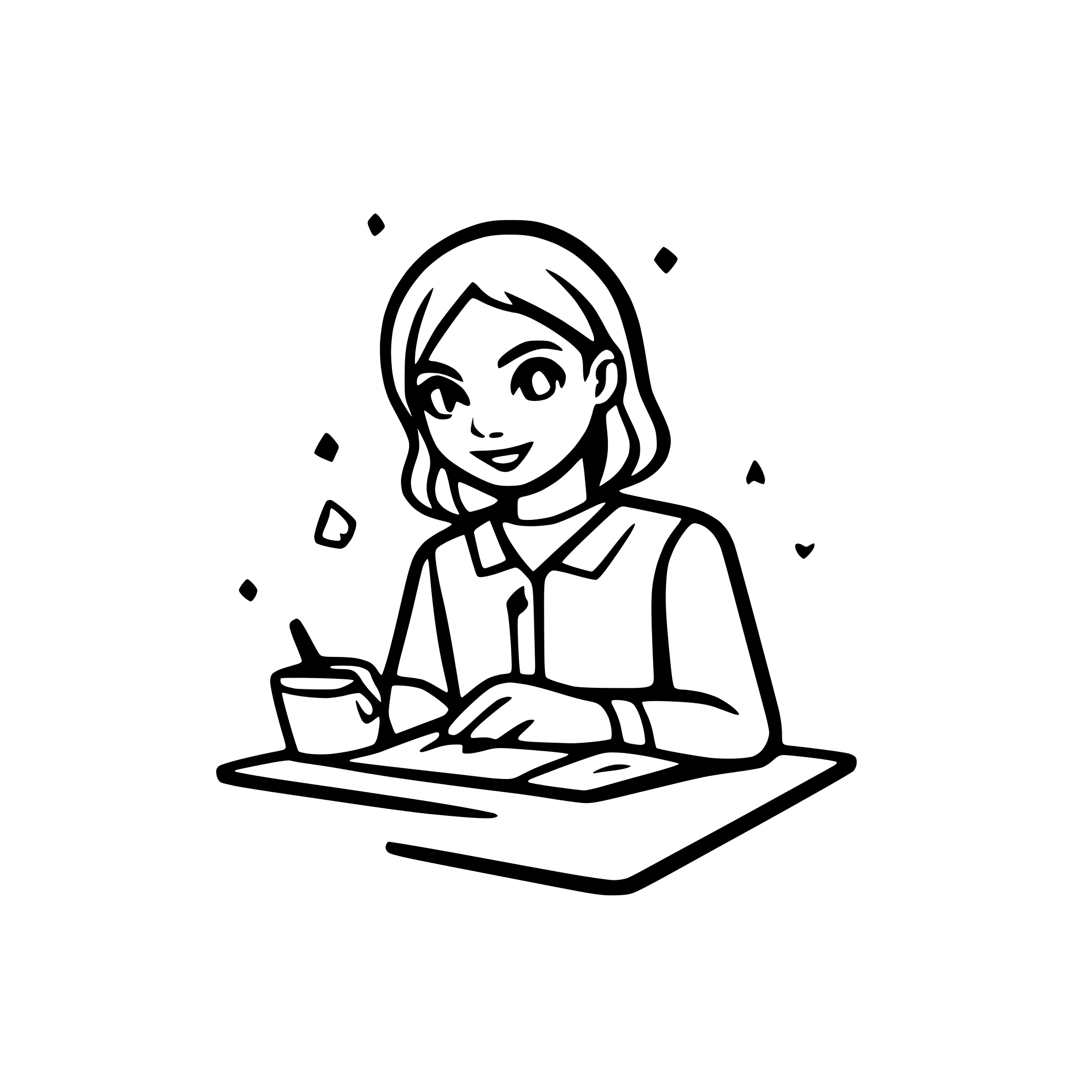 AI-generated SVG of a Icons that look like AI is writing notes on a notepad