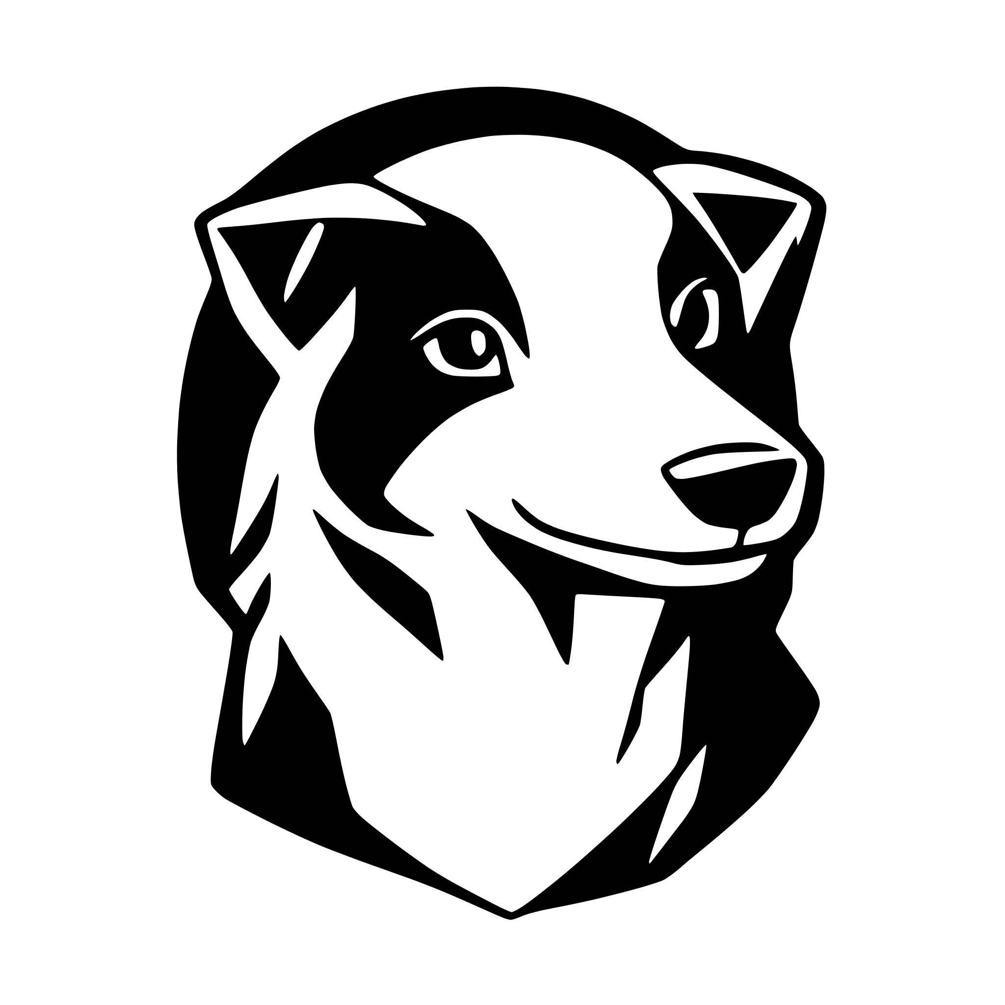 AI-generated SVG of a flat border collie simple