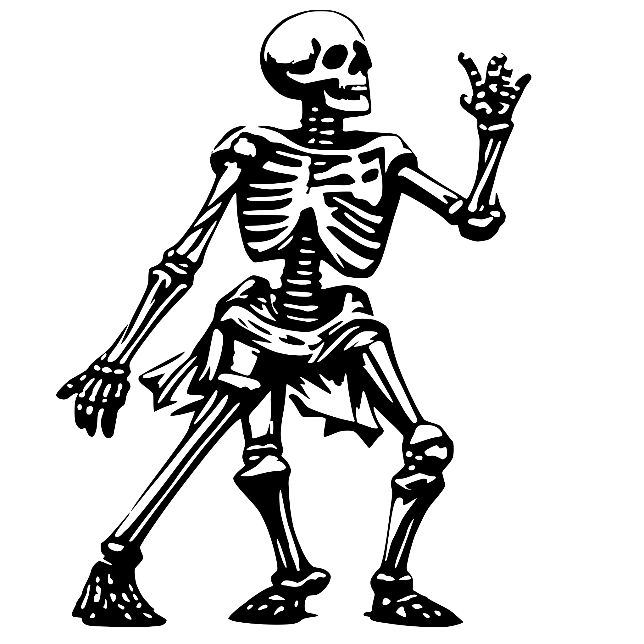 AI-generated SVG of 'a skeleton dancing'