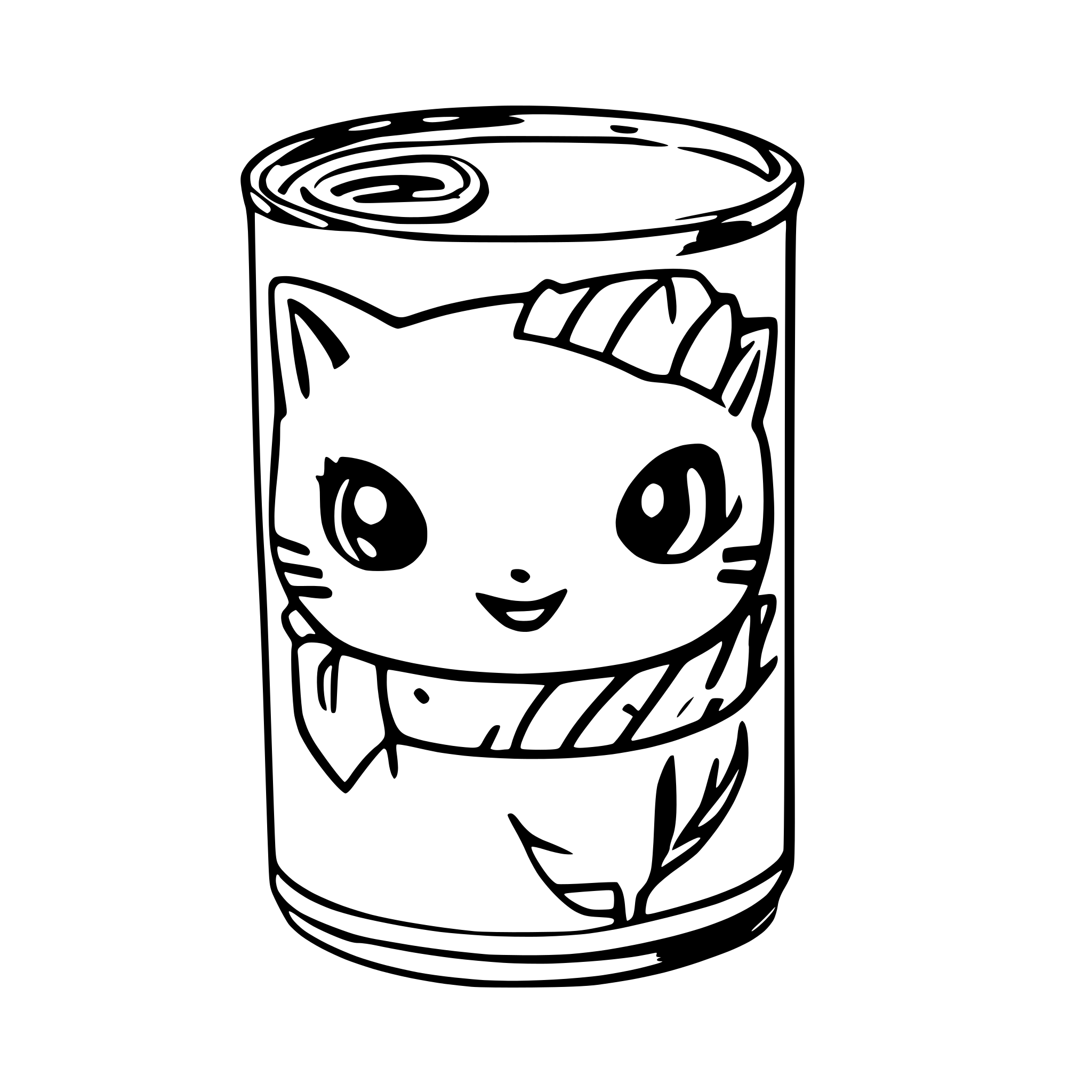 AI-generated SVG of a a kawaii tuna can
