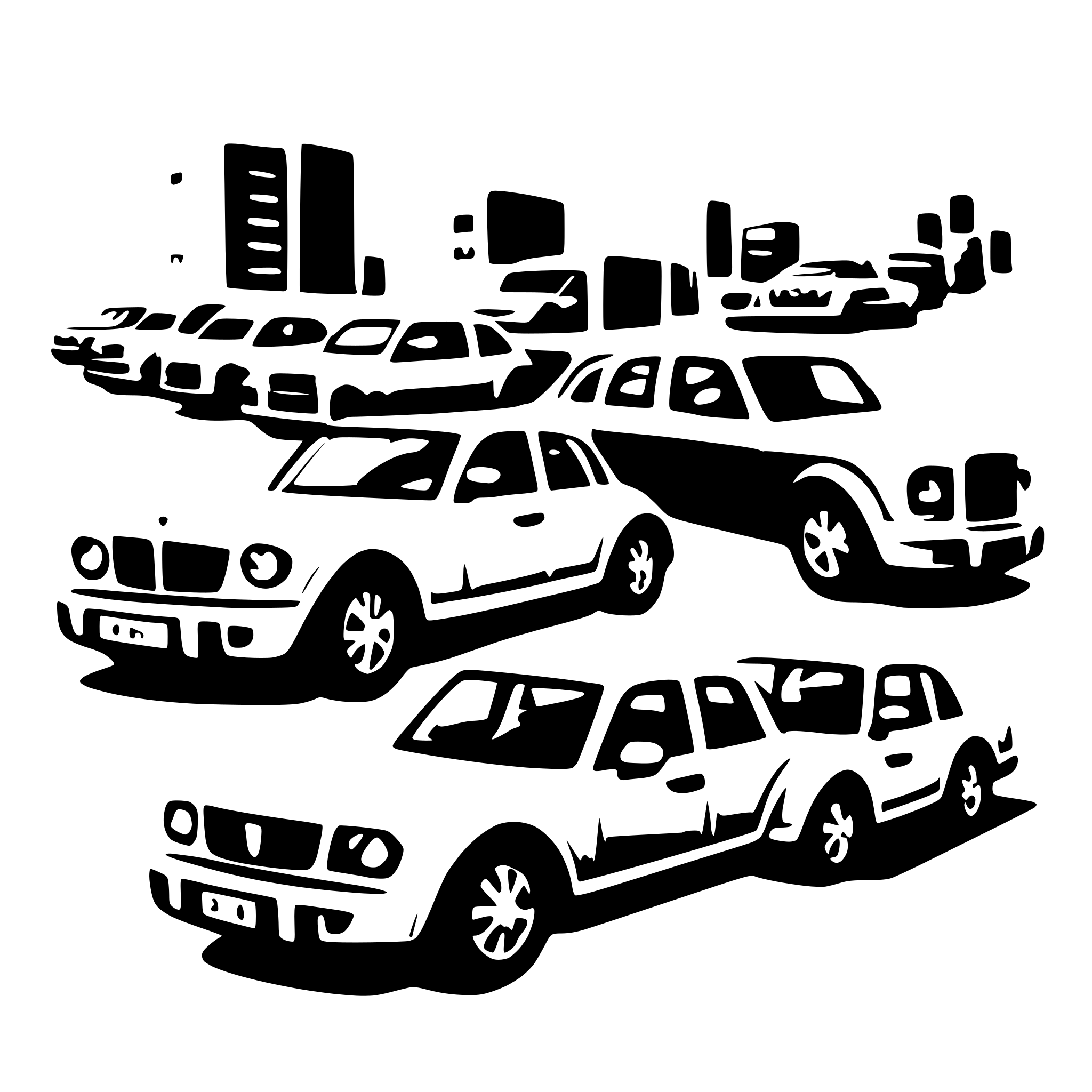 AI-generated SVG of a A fleet of company cars