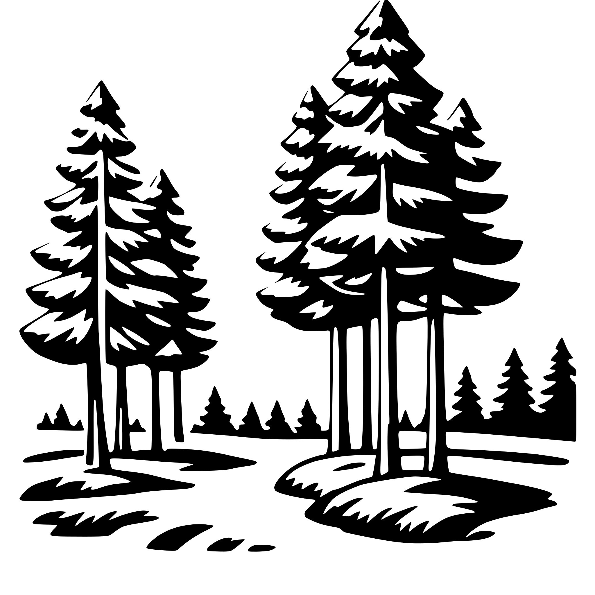 AI-generated SVG of a pine forest