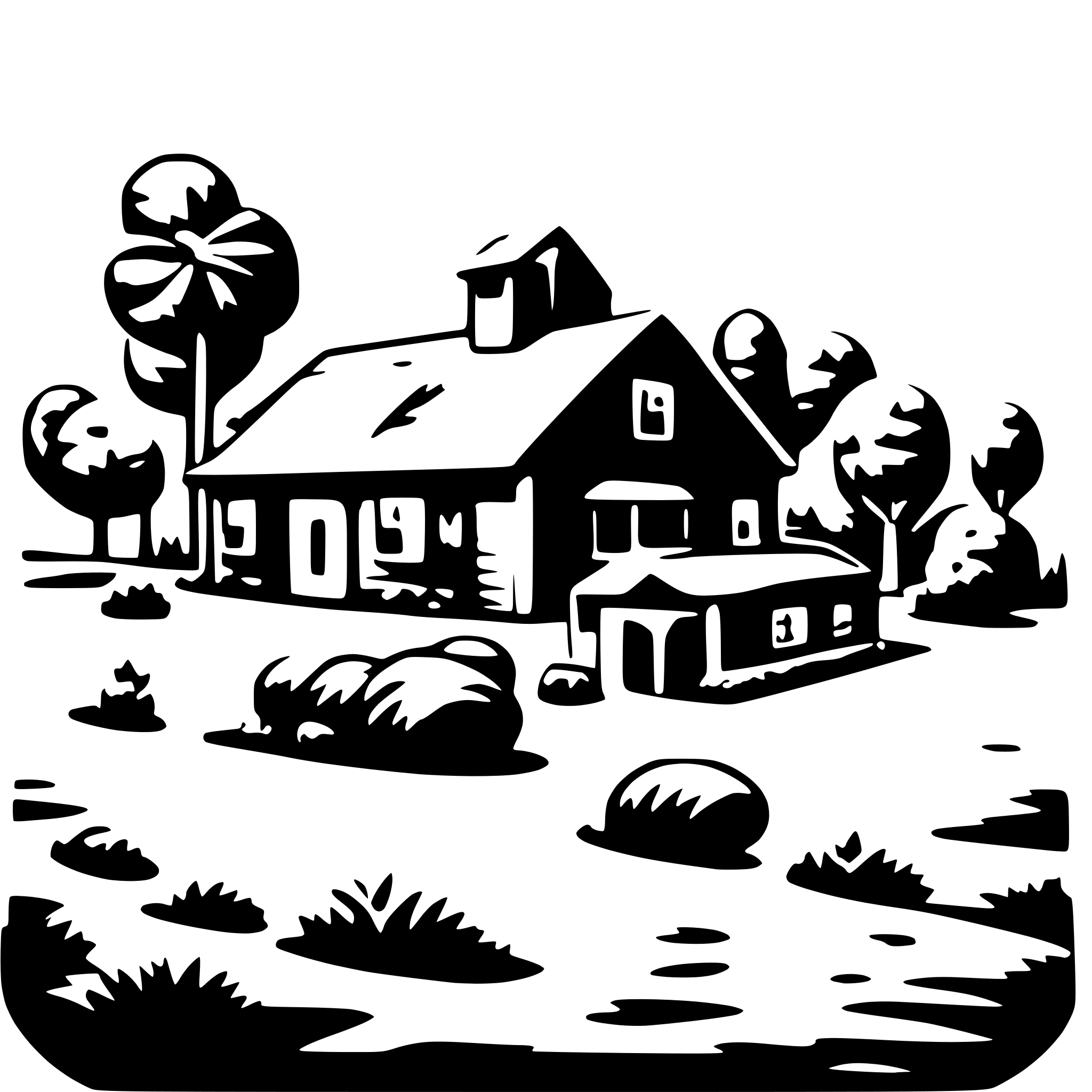 AI-generated SVG of a A remote farm, cartoon style