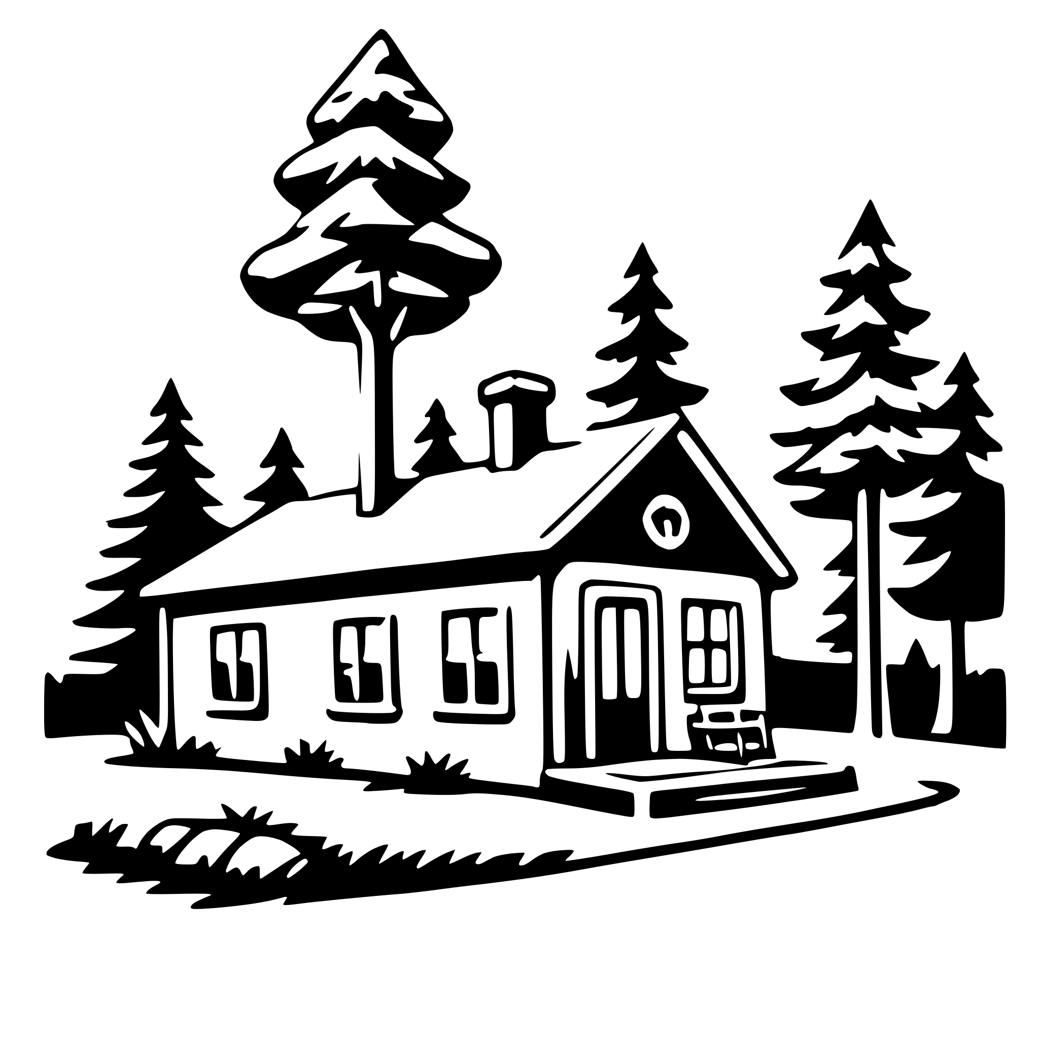 AI-generated SVG of a forest ranger station