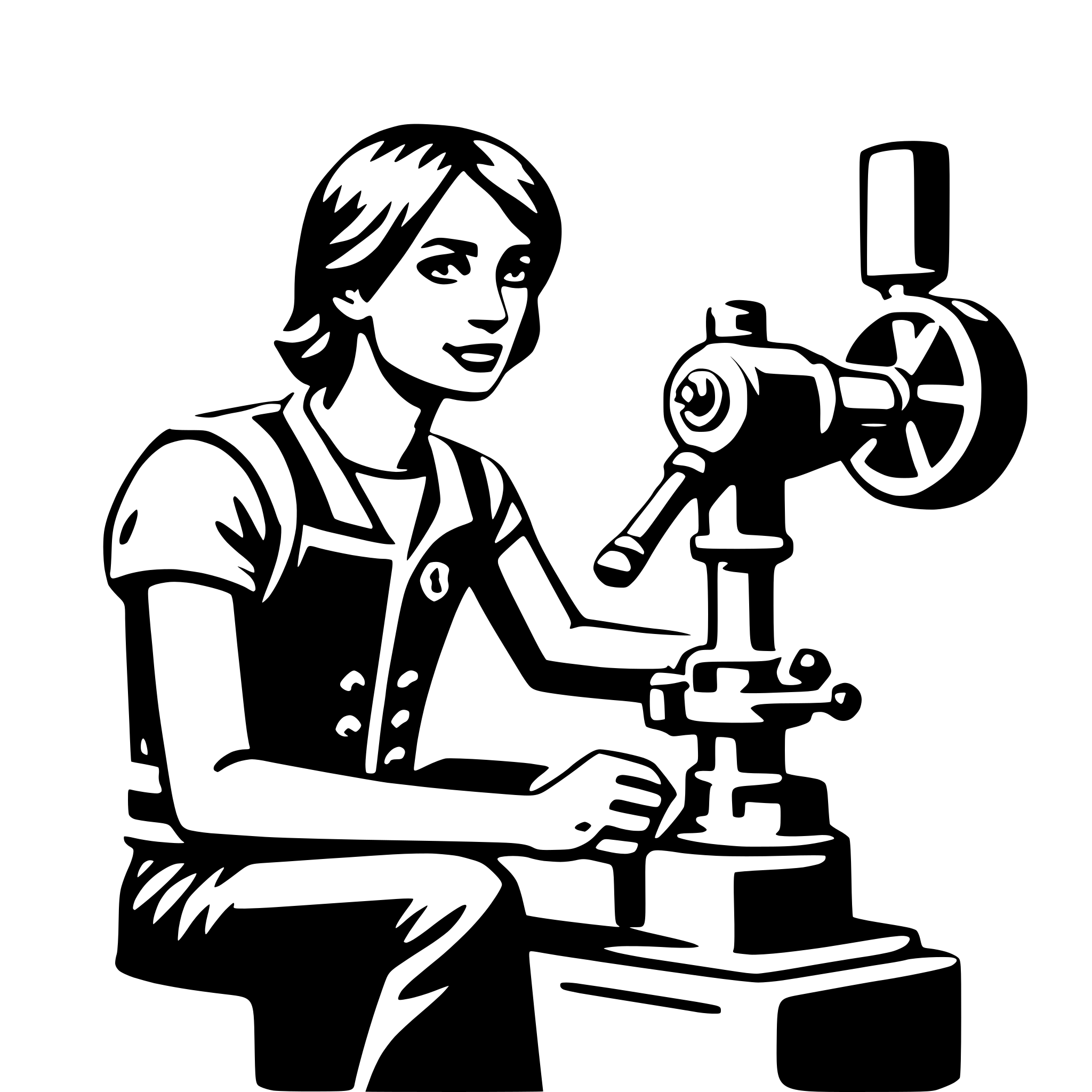 AI-generated SVG of 'machine operator'