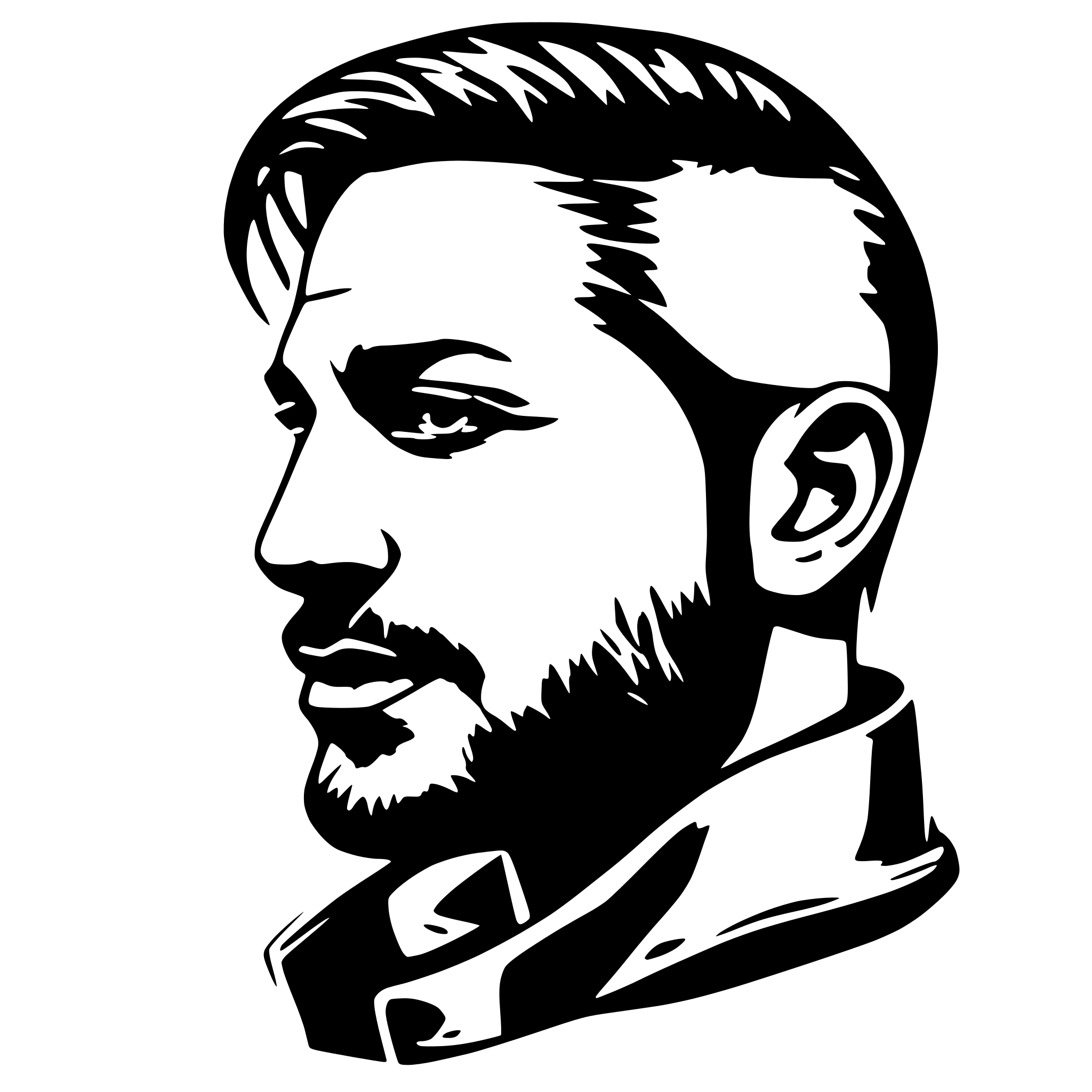 AI-generated SVG of a tom hardy profile