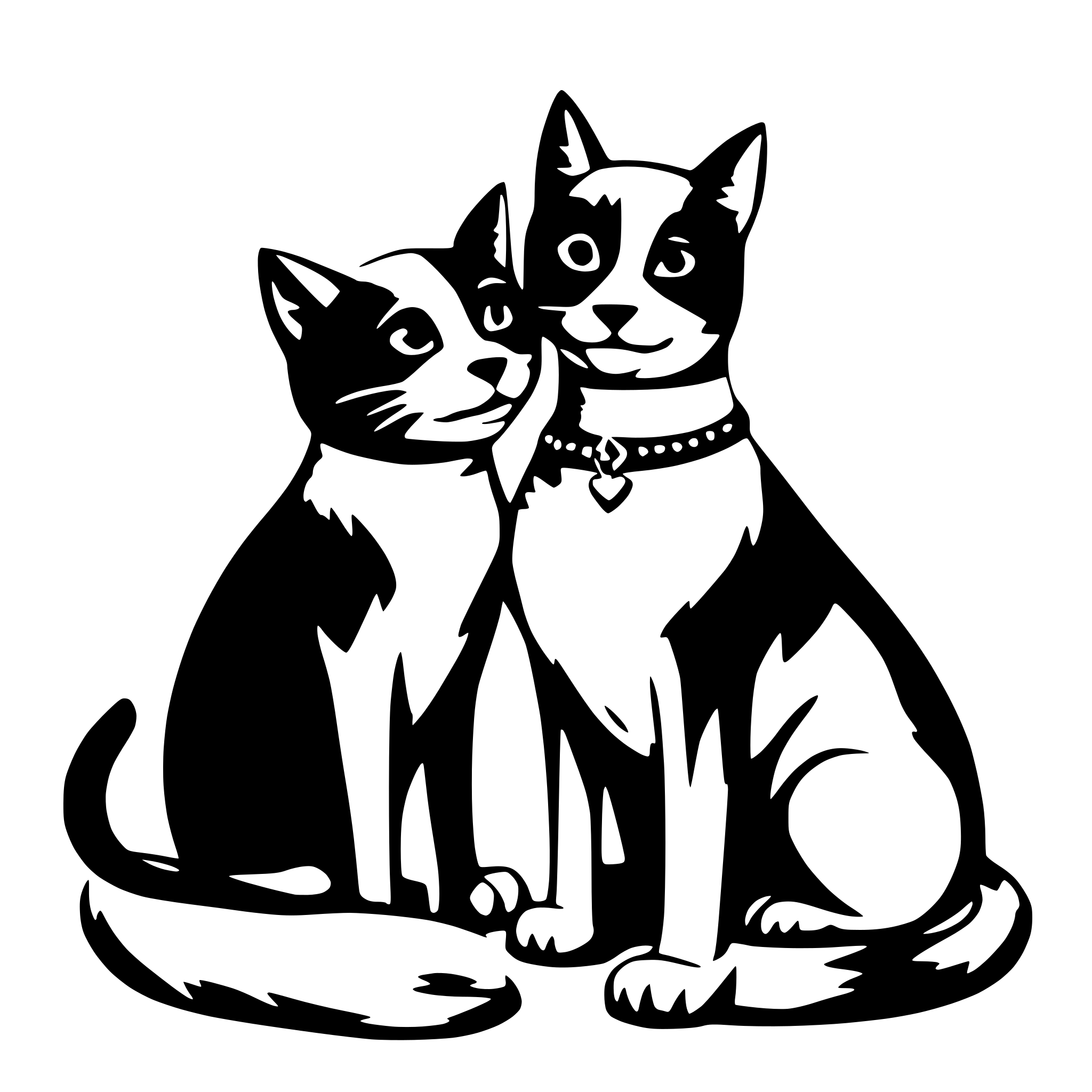 AI-generated SVG of 'cat with dog and love'